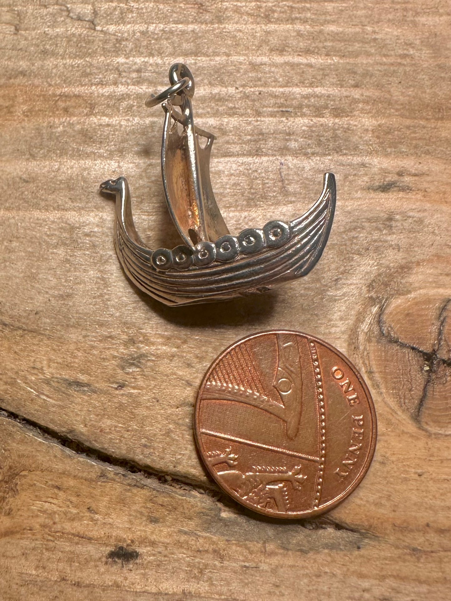 Vintage Viking Ship Maker CHIM 925 Silver Pendant