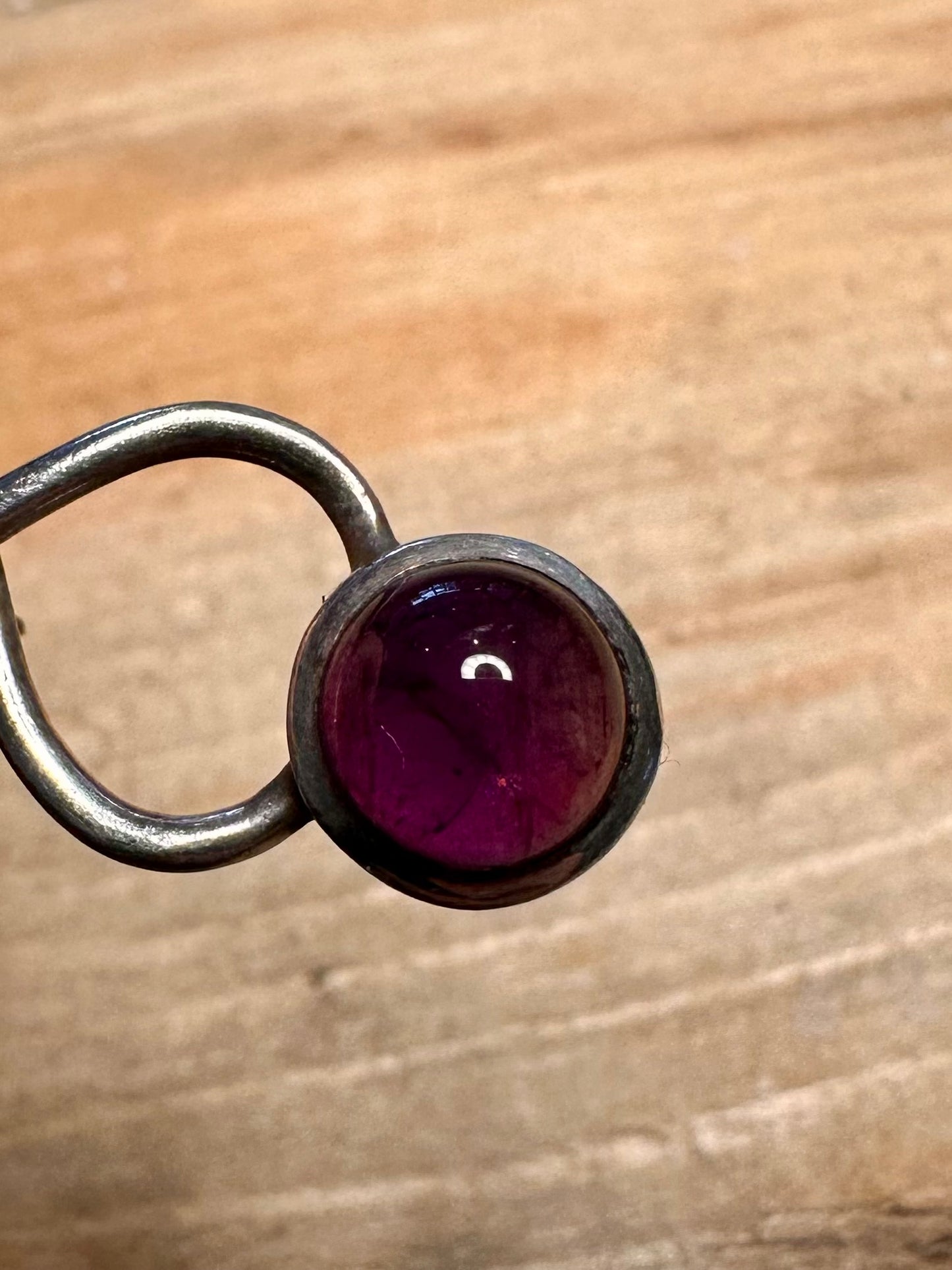 Vintage Twisted Amethyst Dangle 925 Silver Earrings