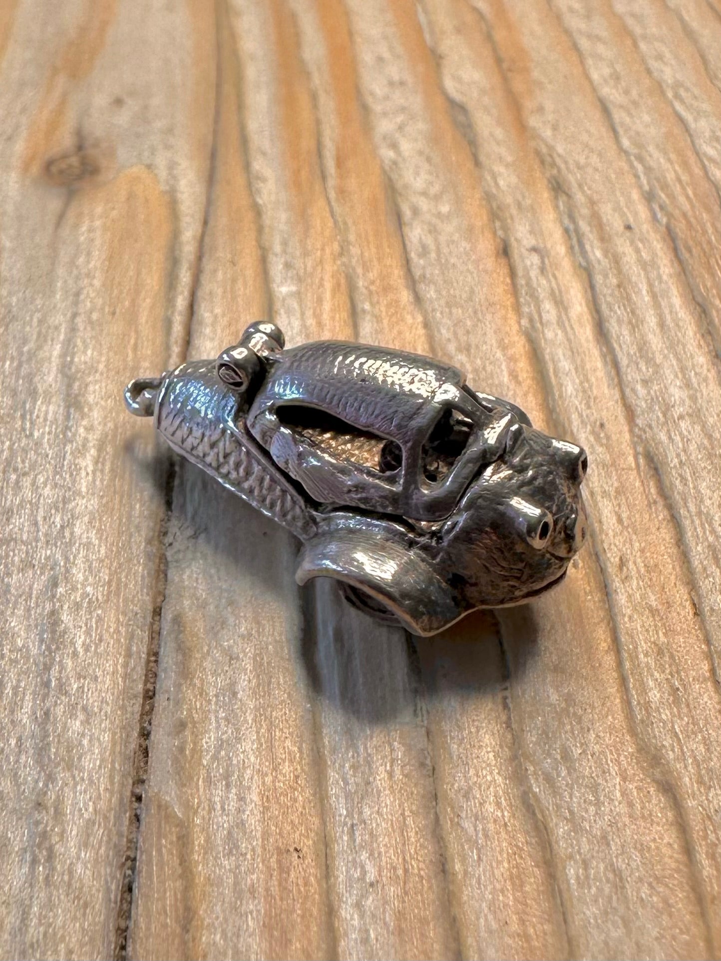 Vintage Rare Messerschmitt Bubble Car Opens 925 Sterling Silver Charm Pendant