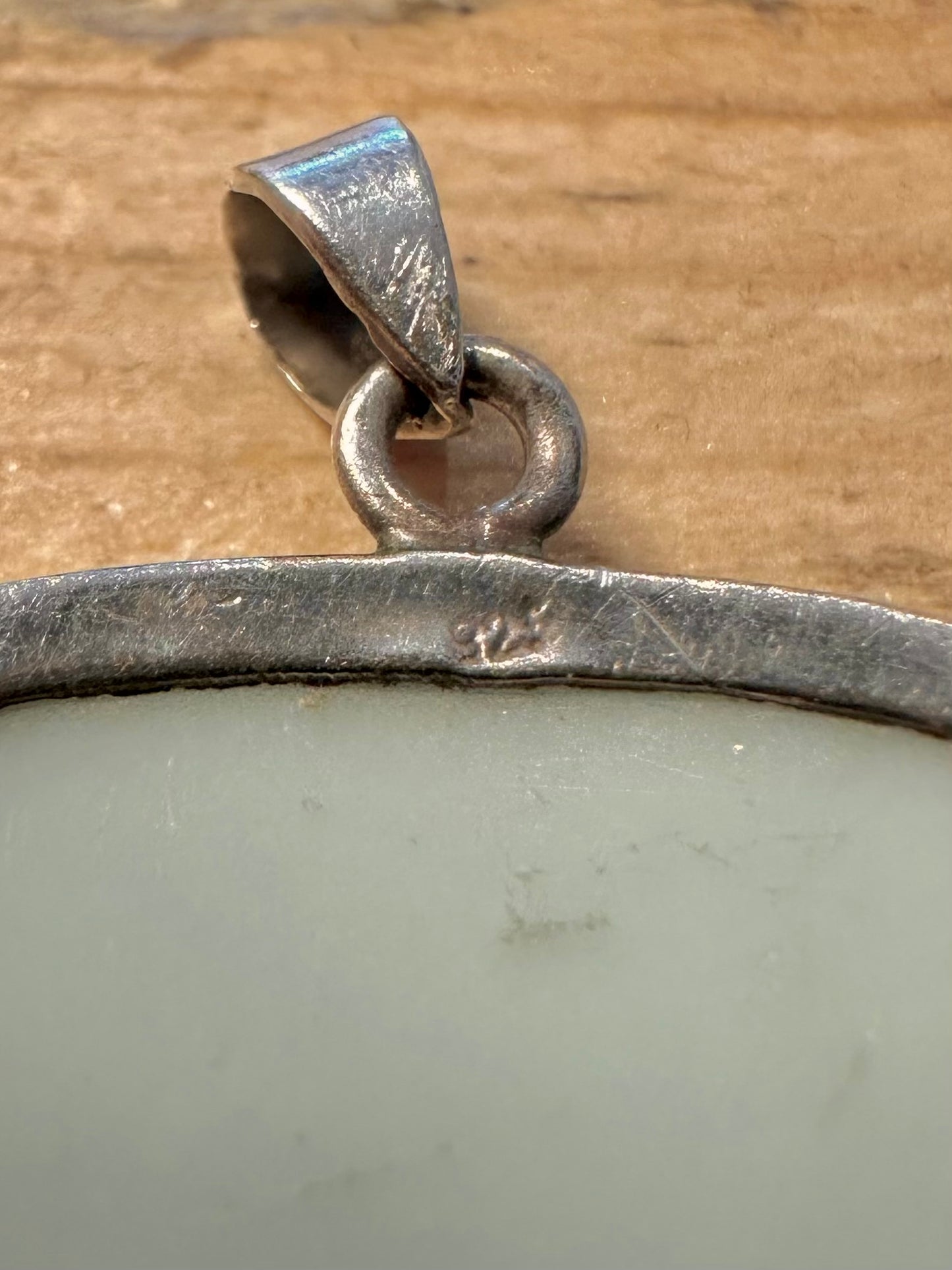 Vintage Ceramic 925 Silver Pendant