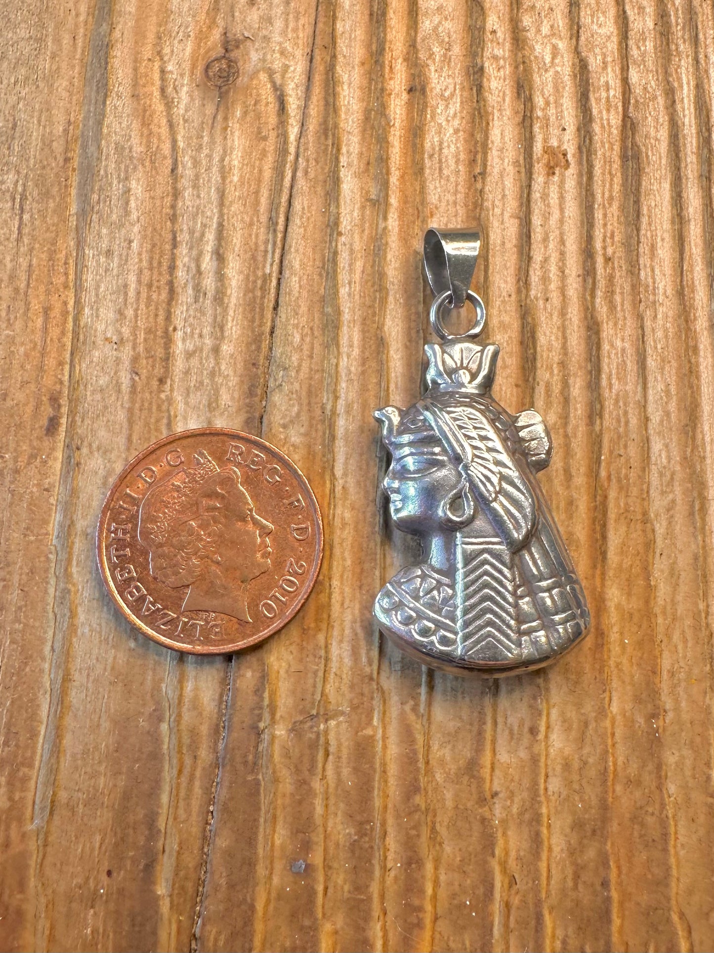 Egyptian Queen Double Sided 925 Sterling Silver Pendant