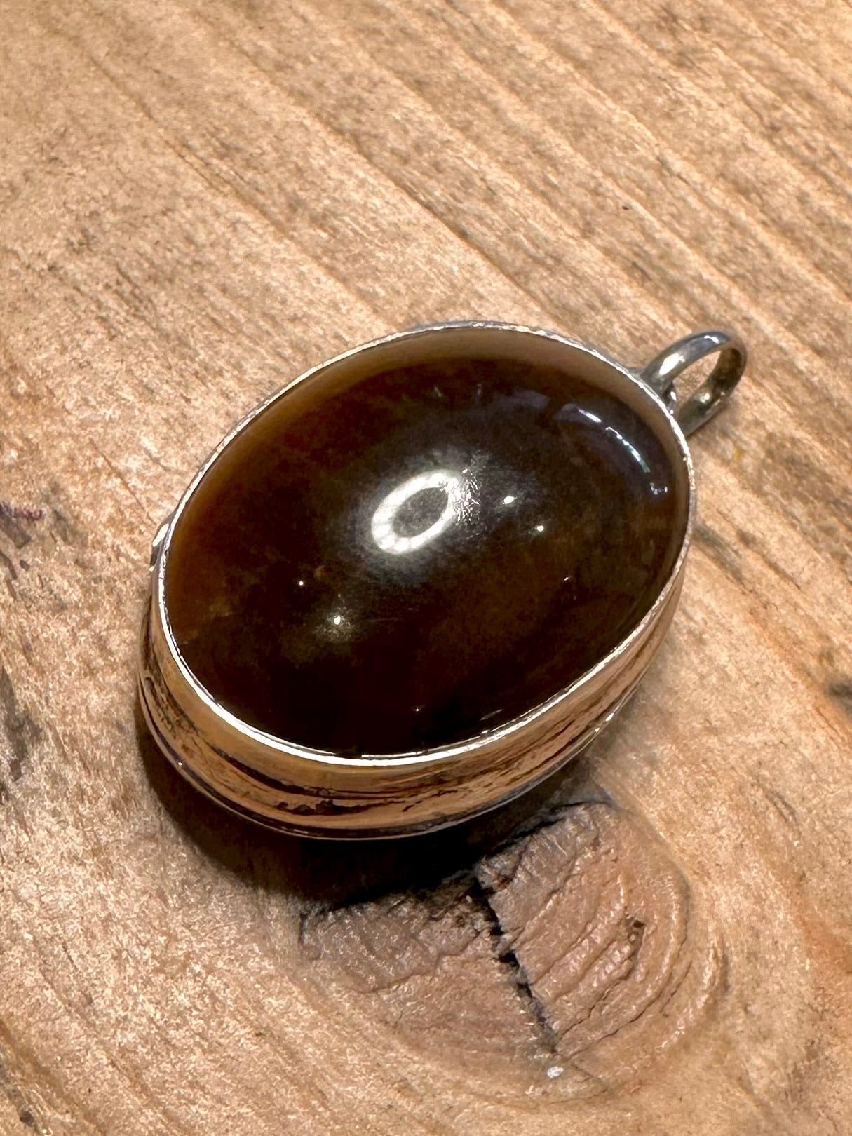 Vintage Tigers Eye Locket 925 Silver Pendant