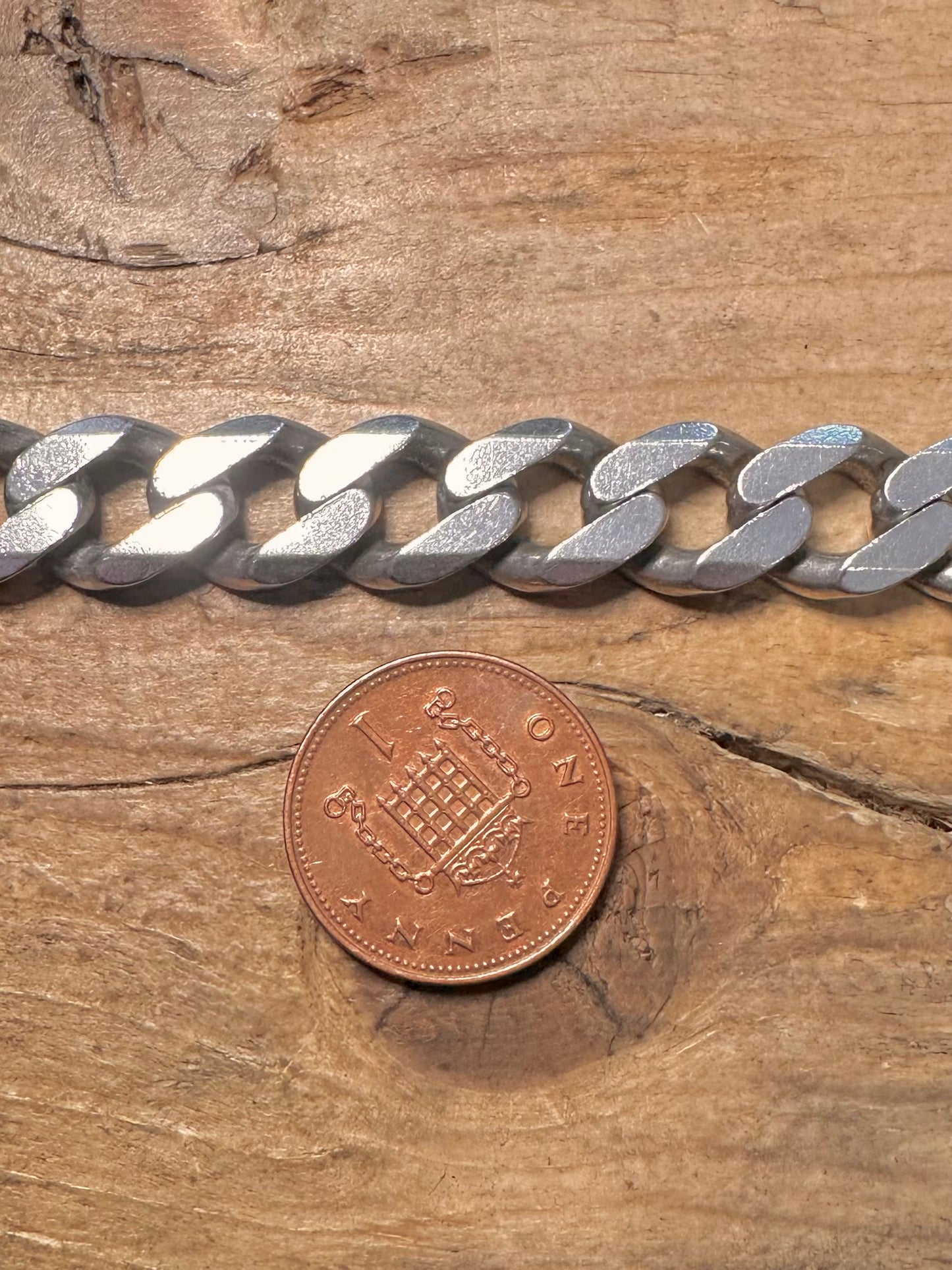 Vintage Chunky Curb Chain 925 Silver 21 inch Necklace