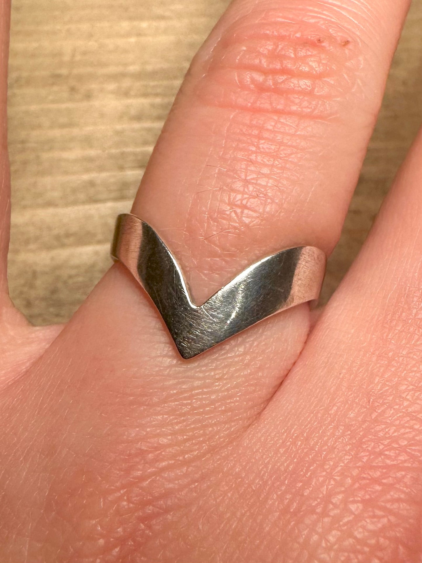 Vintage Wishbone 925 Silver Size P Ring