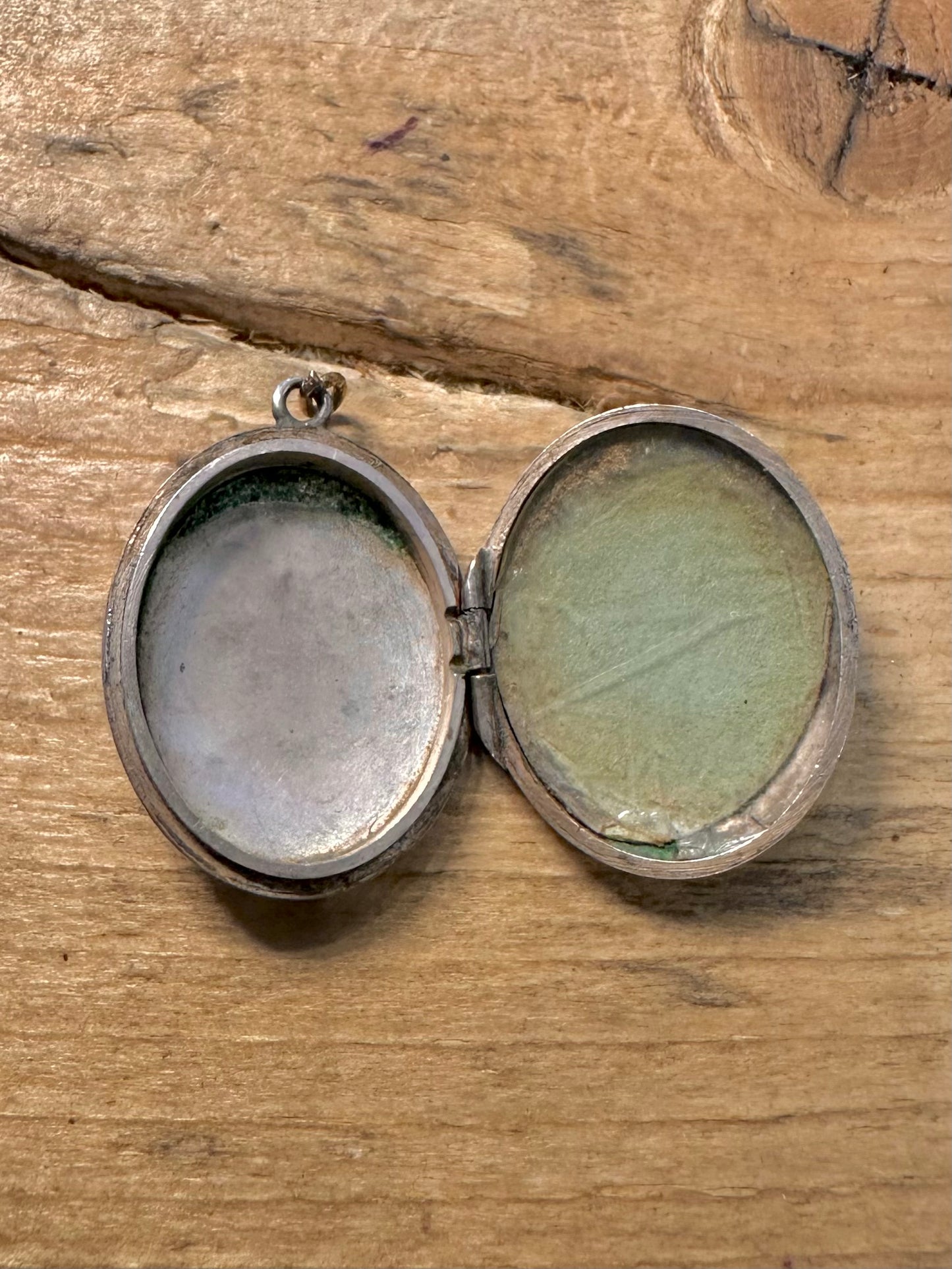 Vintage Engraved Oval 925 Silver Locket Pendant