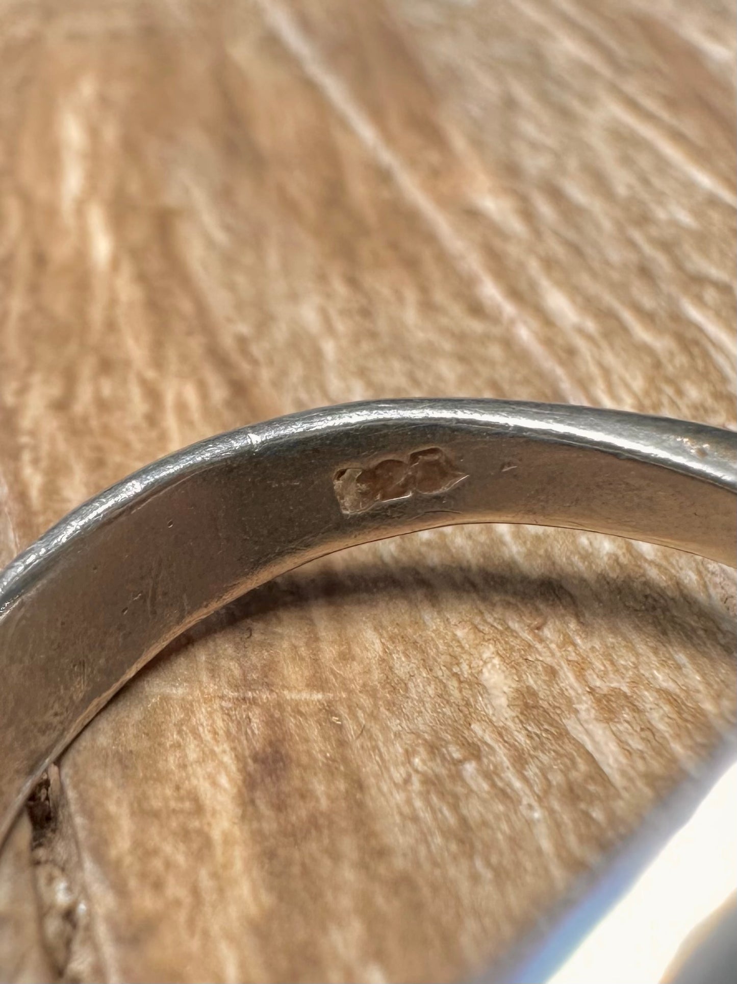 Abstract Amber 925 Sterling Silver Size N Ring