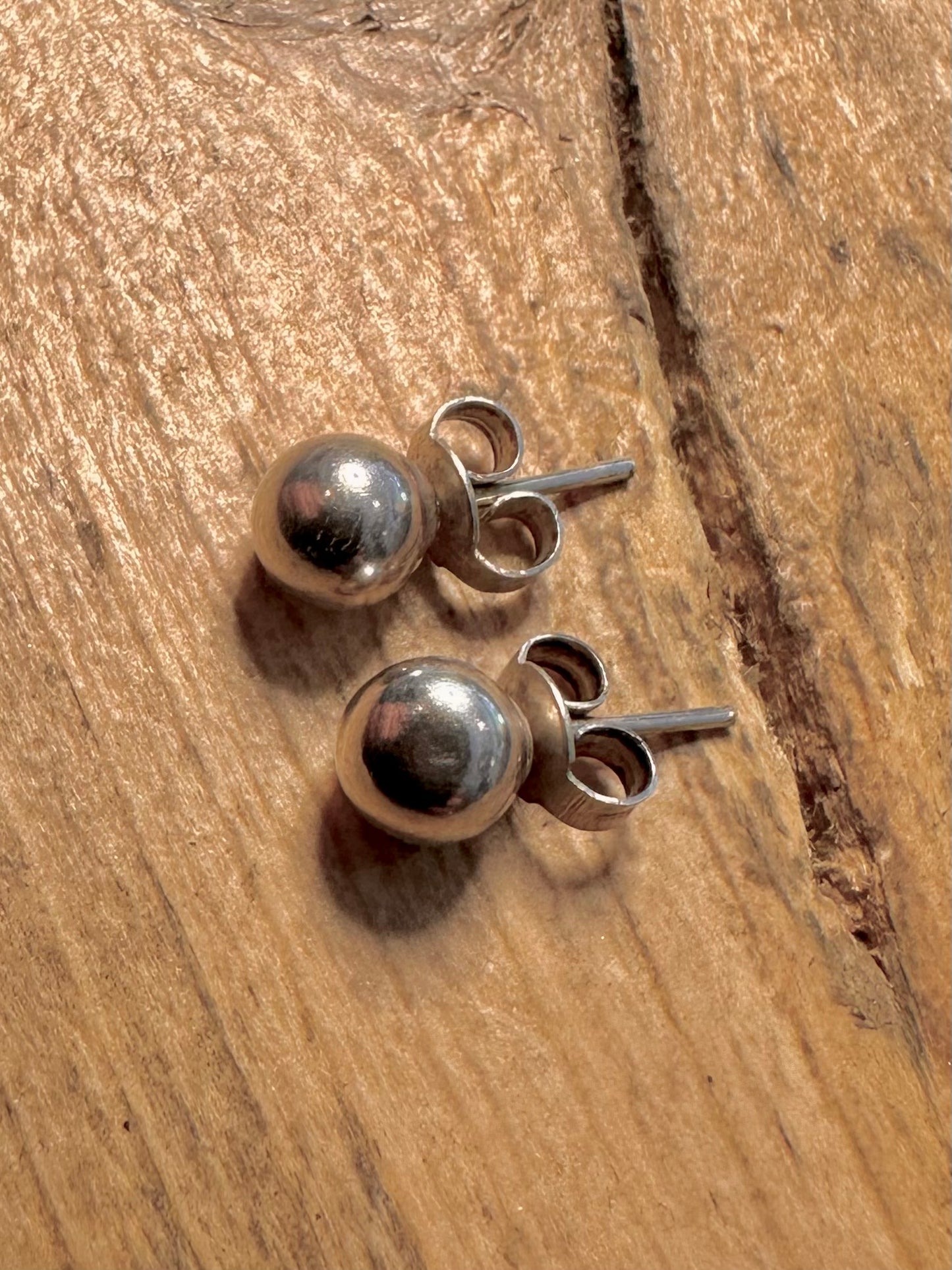 Vintage Ball Stud 925 Silver Earrings