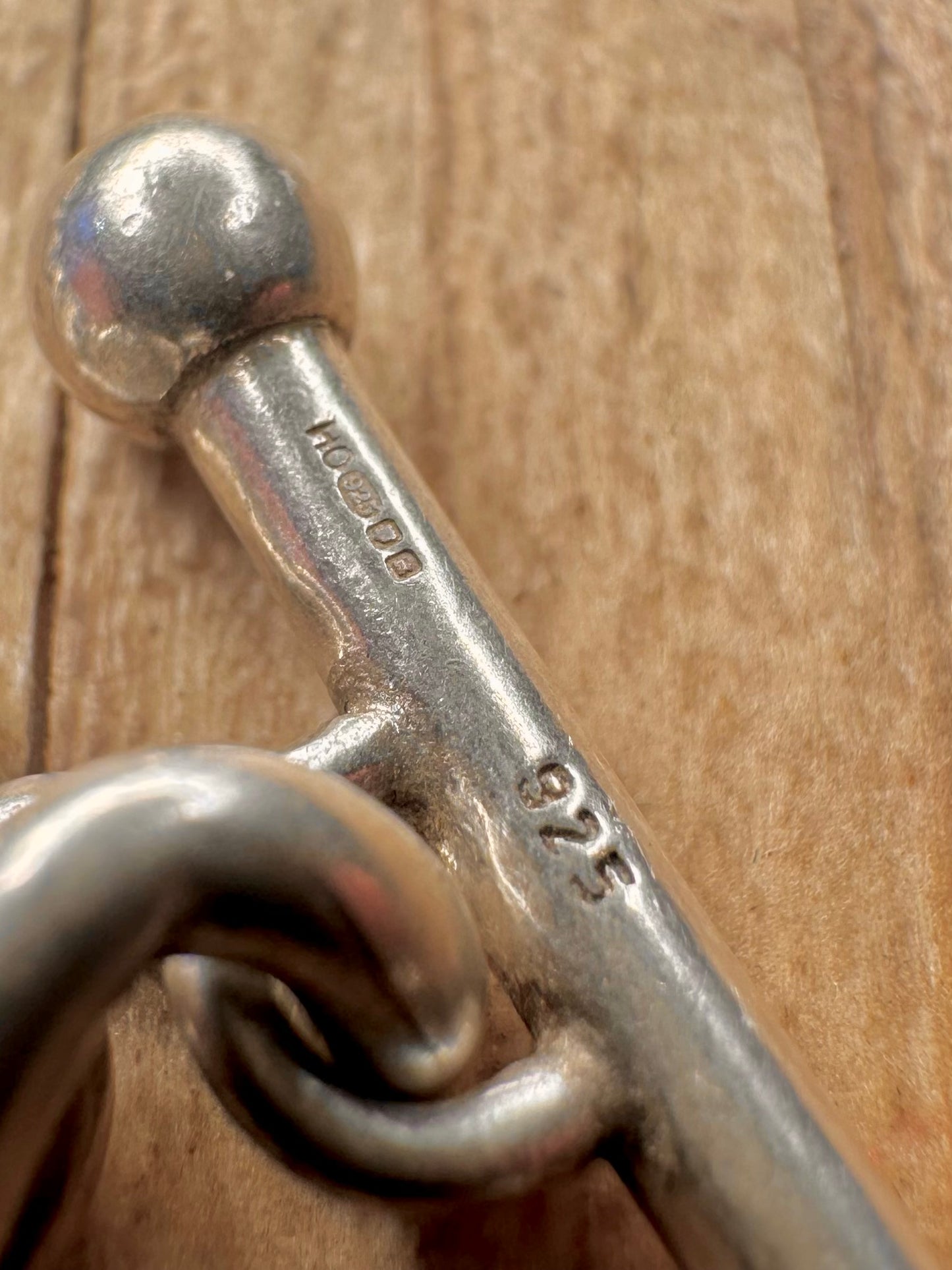 Vintage 1999 Diamond T Bar Chunky Curb Chain 925 Sterling Silver 20 inch Necklace