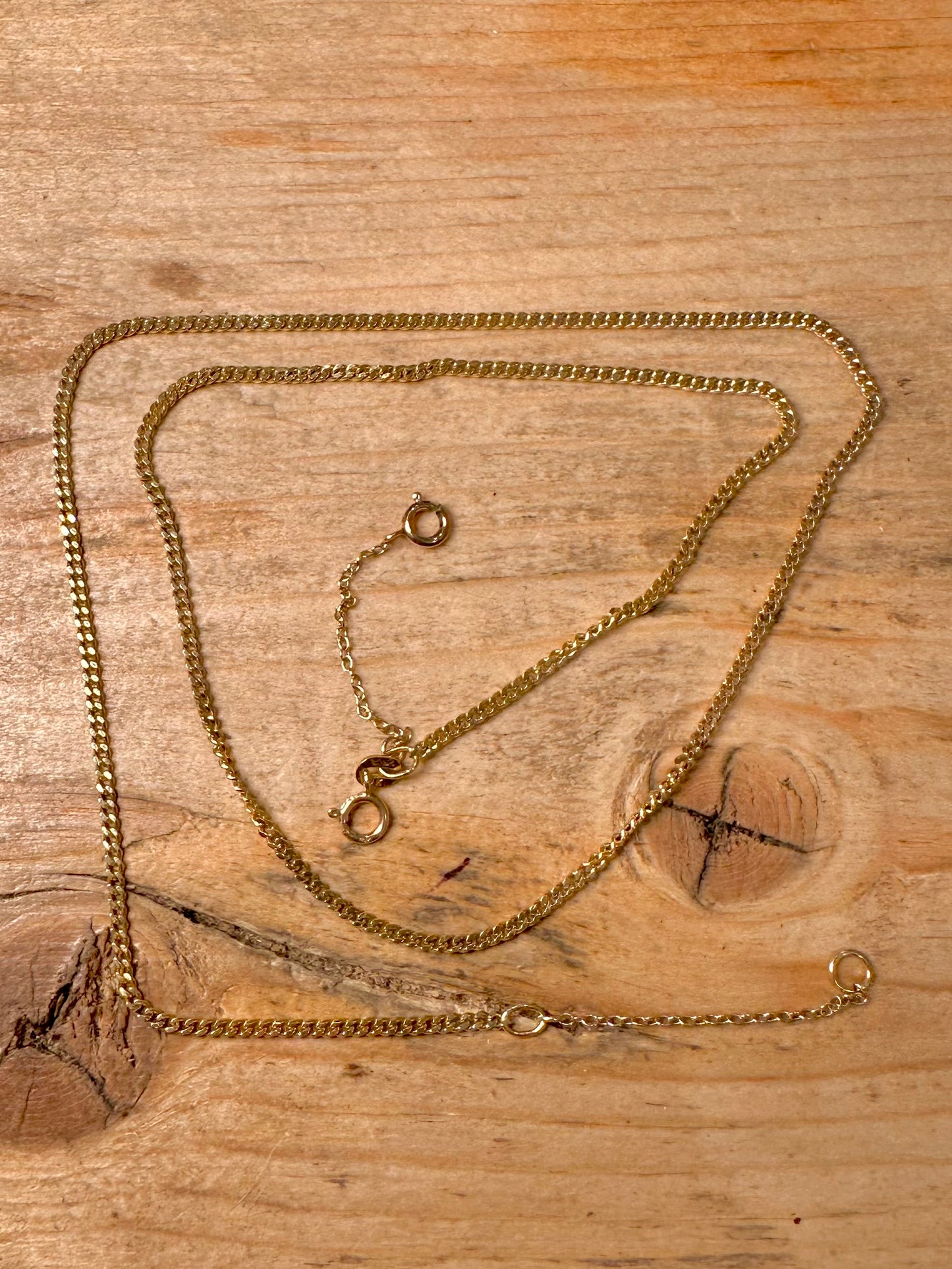 Vintage Curb Chain 9ct Gold 18 to 21.5 inch Necklace