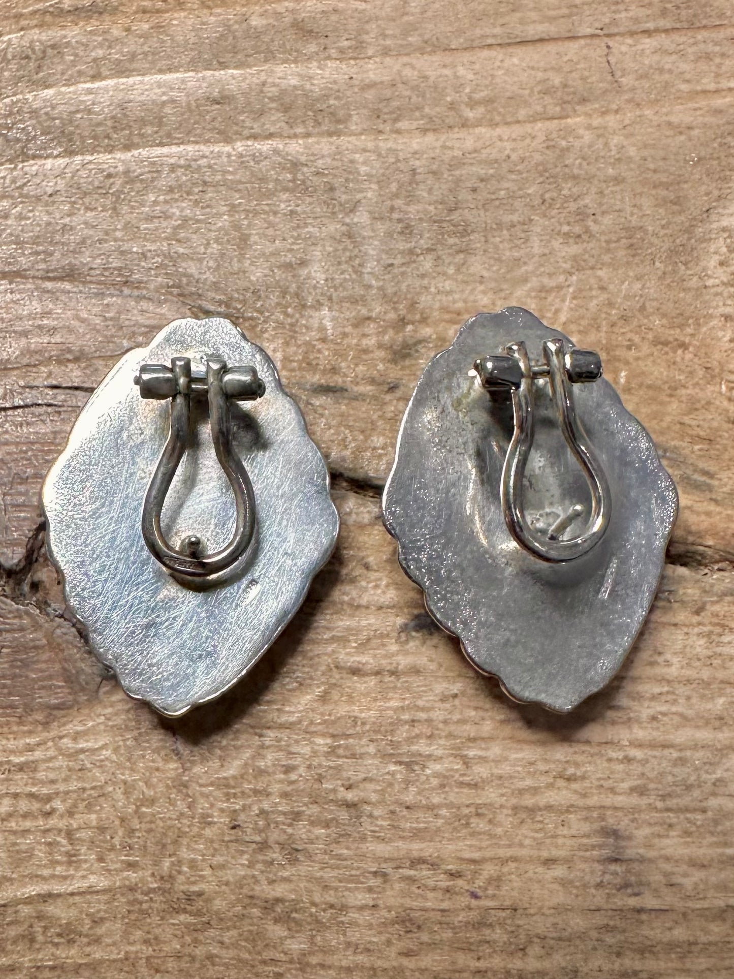 Abstract Textured Puff 925 Silver Italy Earrings