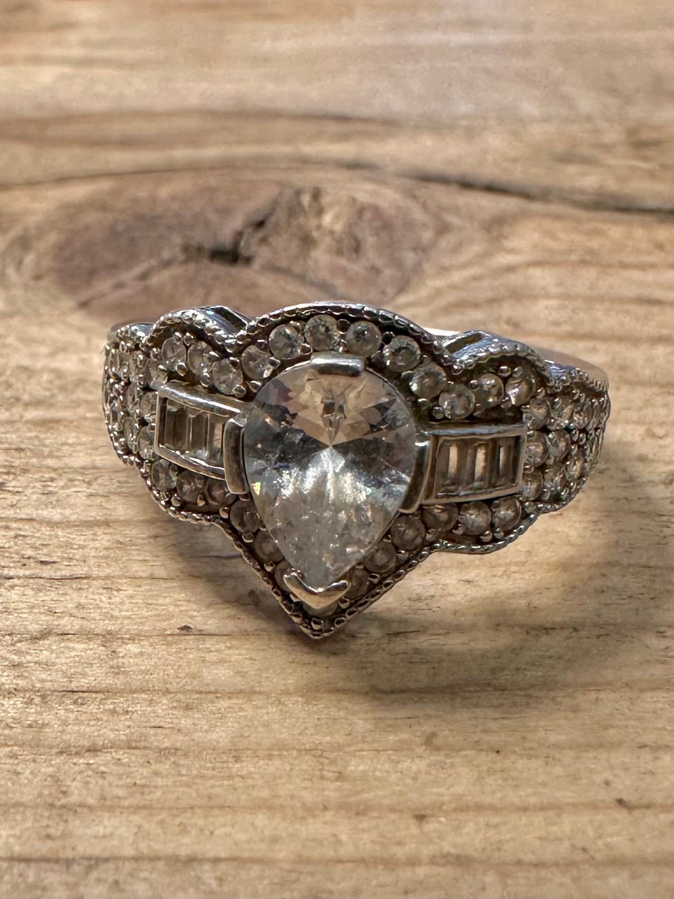 Vintage Elanze CZ 925 Silver Size O Ring