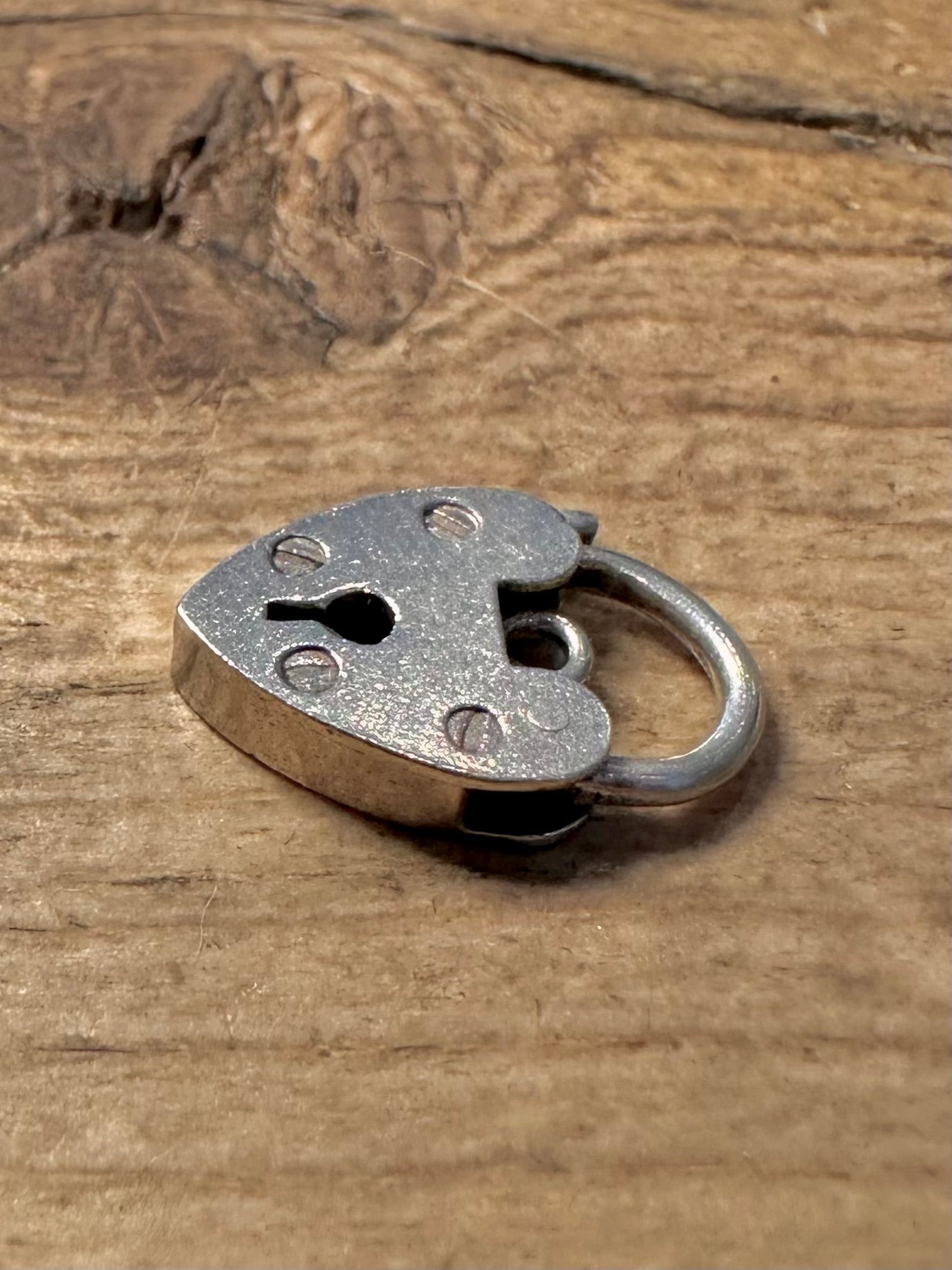 Vintage Heart Padlock 925 Silver Pendant