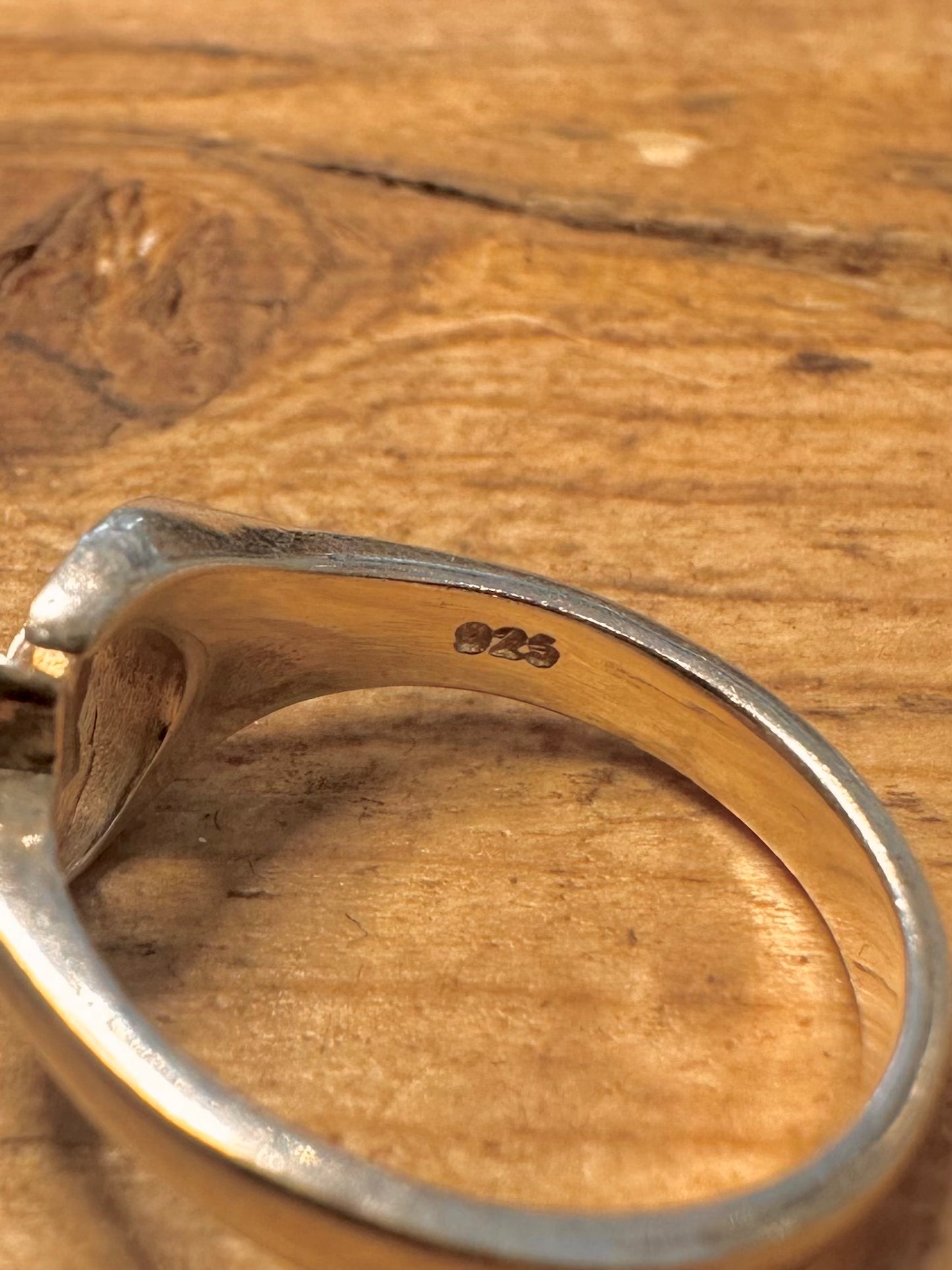 Modern Moon and Star 925 Silver Size L1/2 Ring