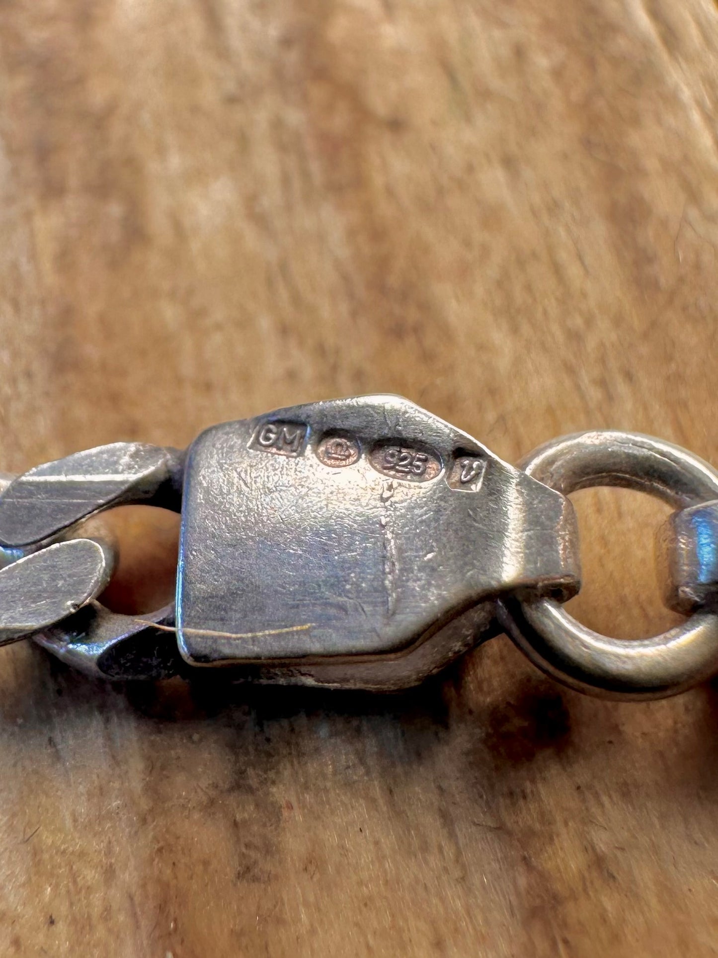 Figaro-Kette 1995 aus 925er Sterlingsilber, 45,7 cm lange Halskette