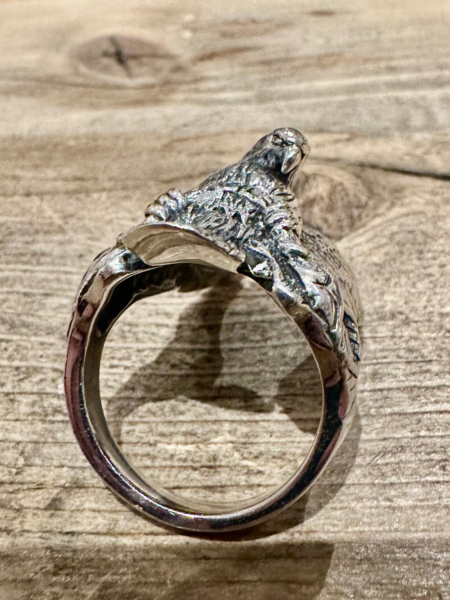 Vintage Large Eagle Perched 925 Silver Size U1/2 Ring