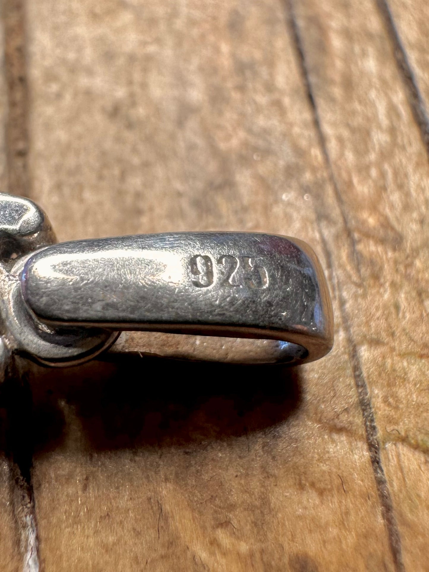 Opal- und weißer Stein Kreuz 925 Sterling Silber Anhänger