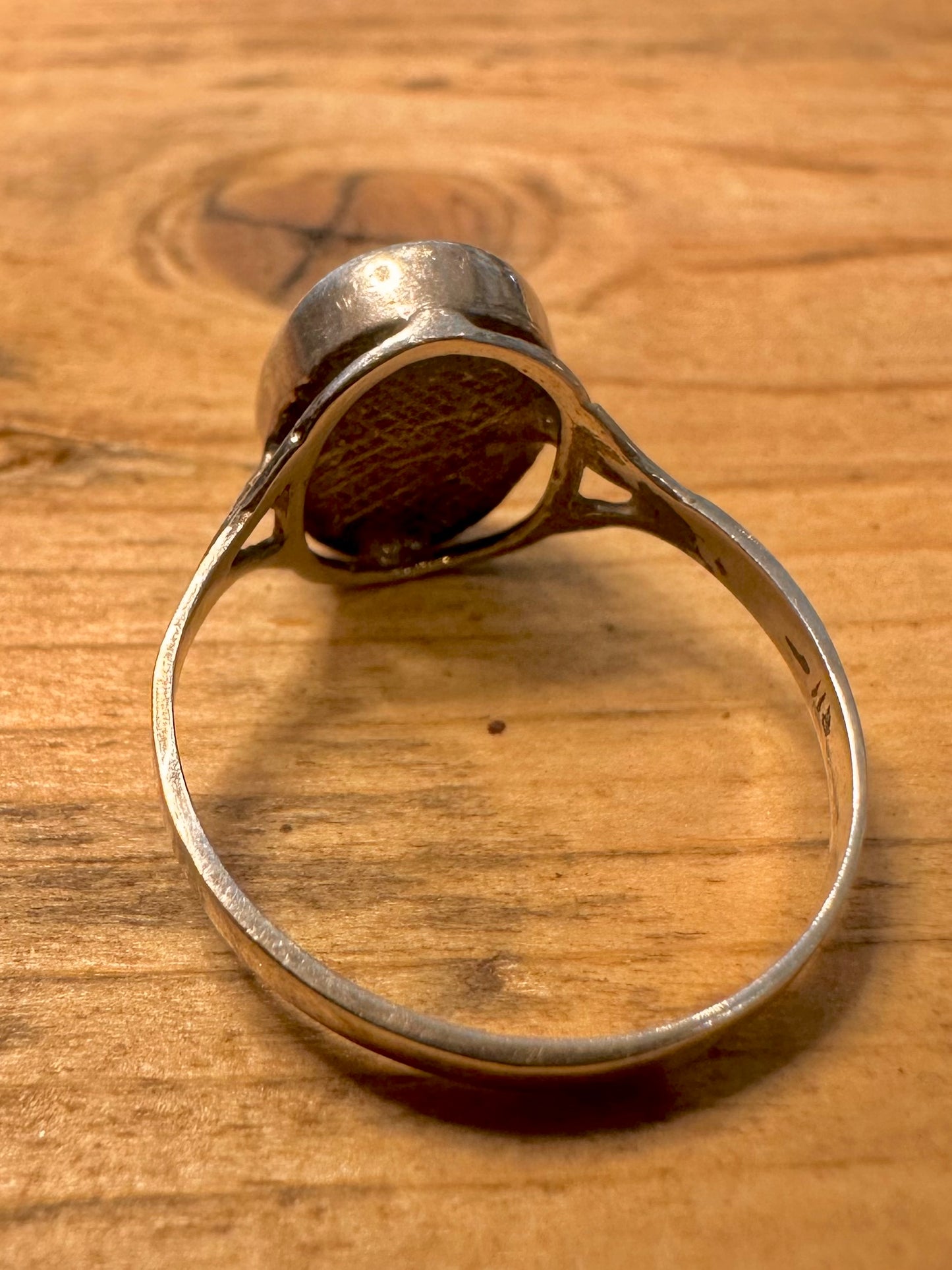 Vintage Blue John 925 Silver Size T Ring