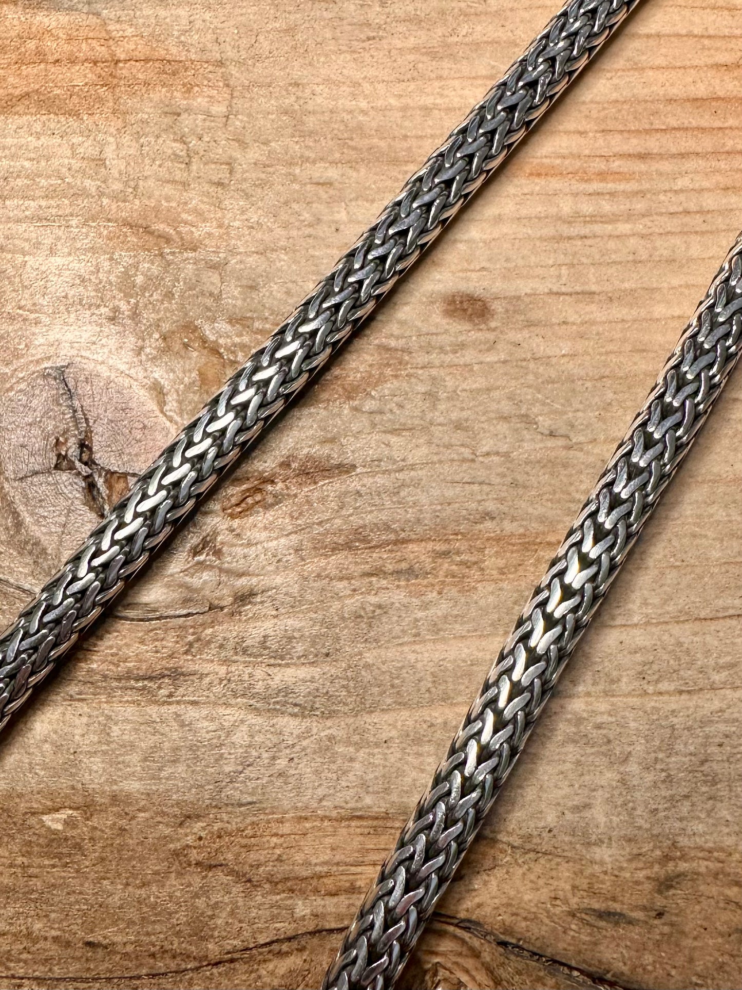 Modern Chunky Braided Chain 925 Silver 18 inch Necklace