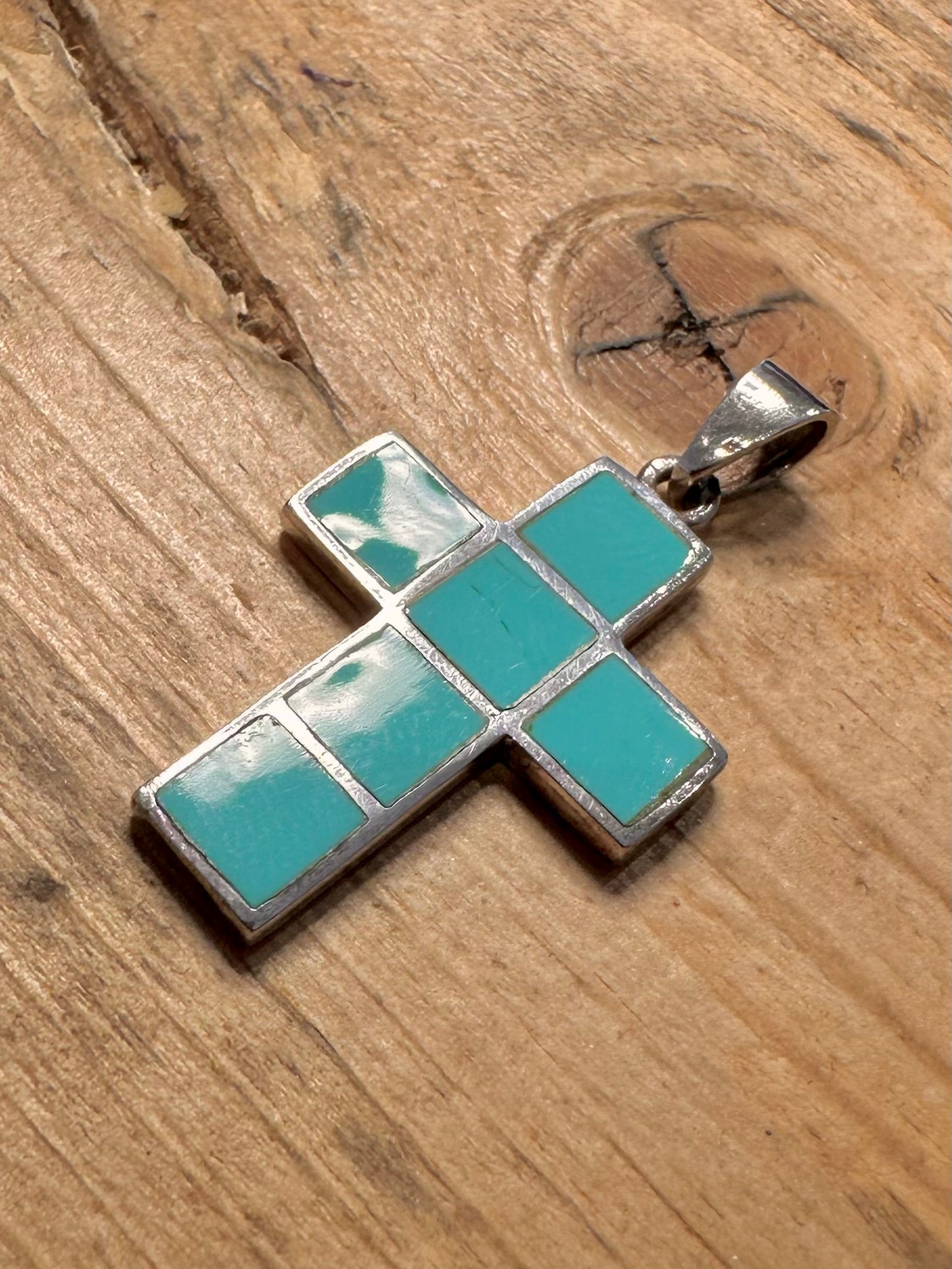 Modern Polished Turquoise 925 Silver Pendant