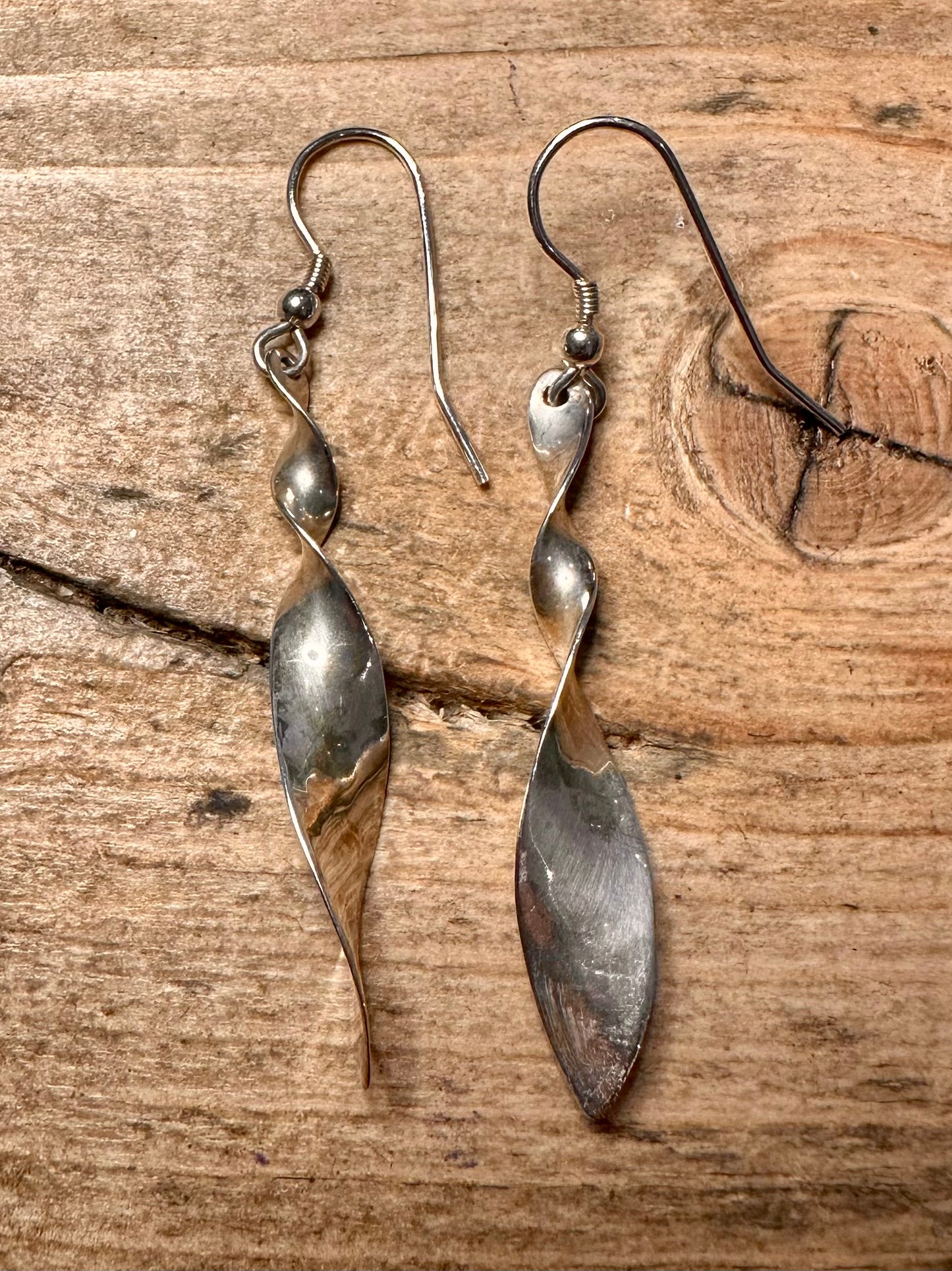 Abstract Twisted 925 Silver Earrings