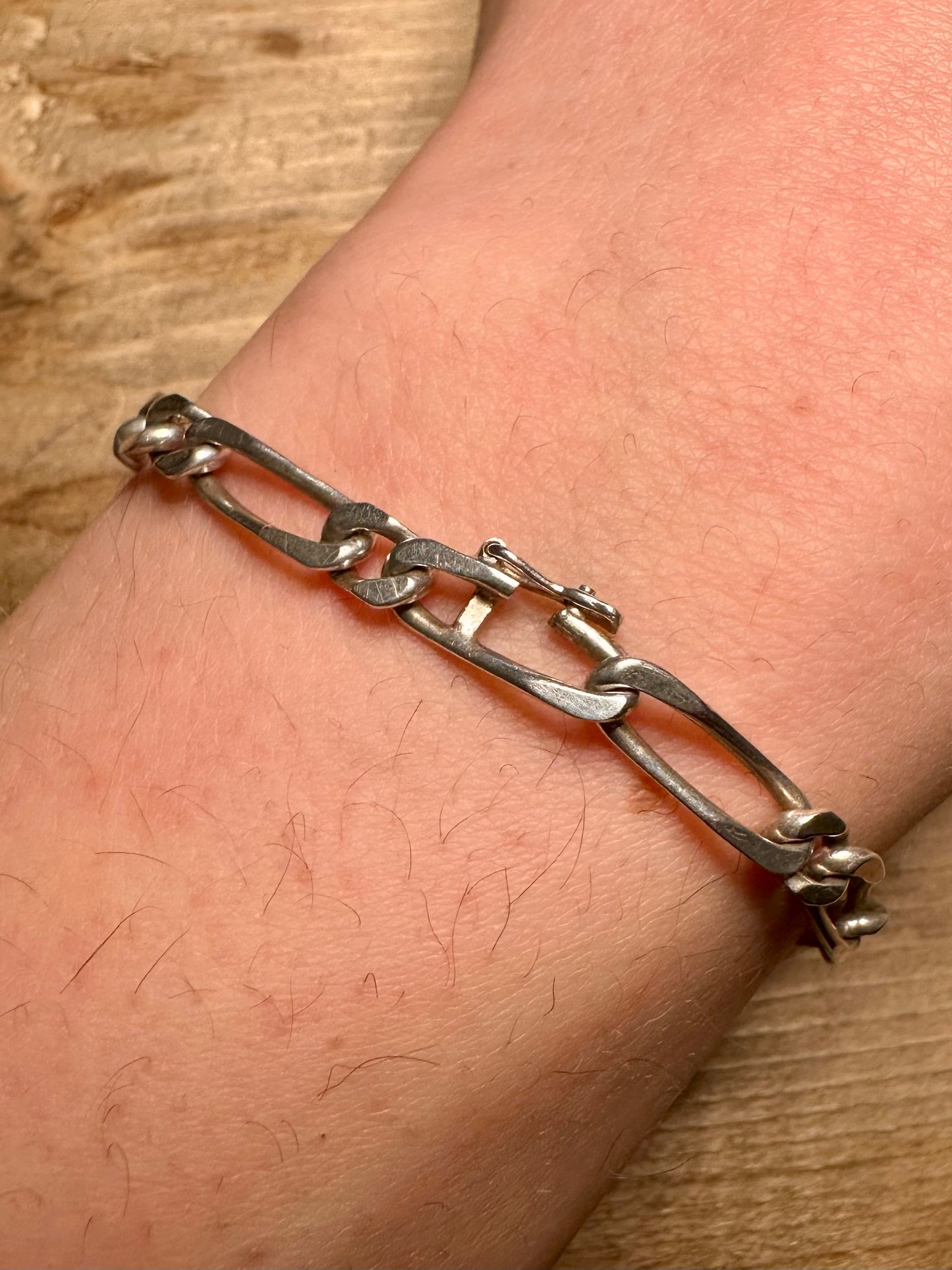 Vintage Figaro Chain 925 Silver 7.1 inch Bracelet
