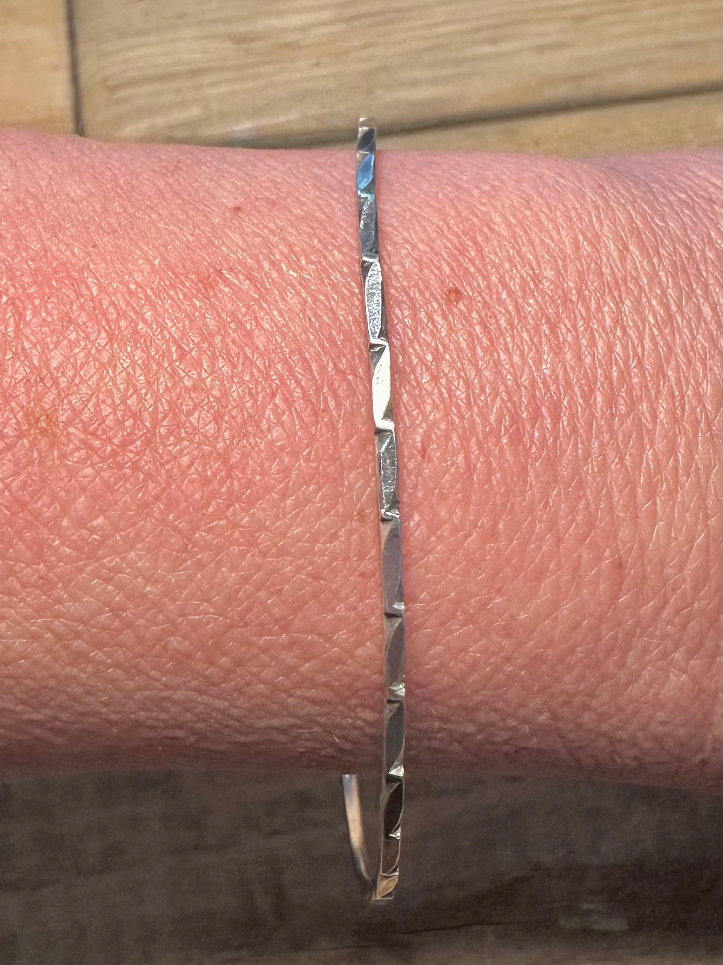 Vintage Textured 925 Silver Bangle