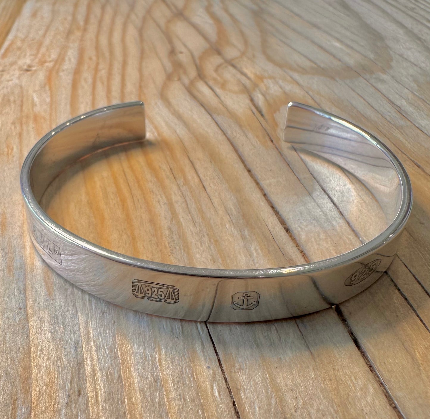 Modern Hallmarked 925 Silver Cuff Bangle