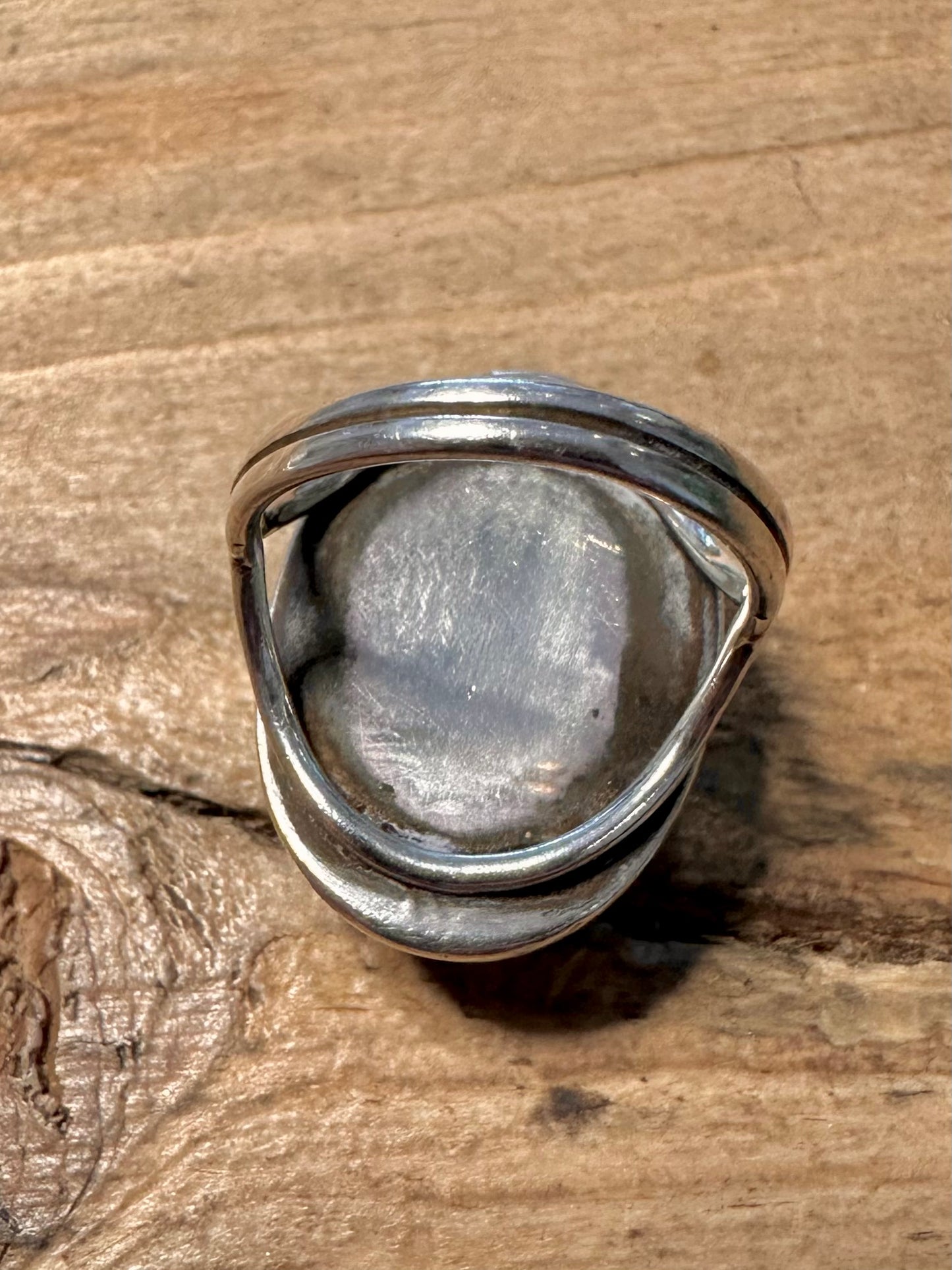 Vintage Oval Tigers Eye 925 Silver Size K Ring