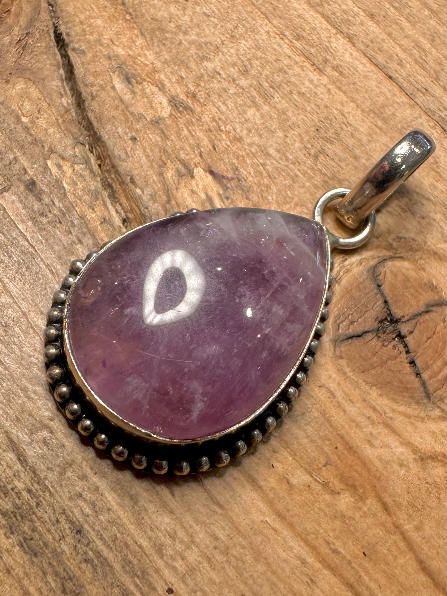 Vintage Amethyst Boho 925 Silver Pendant