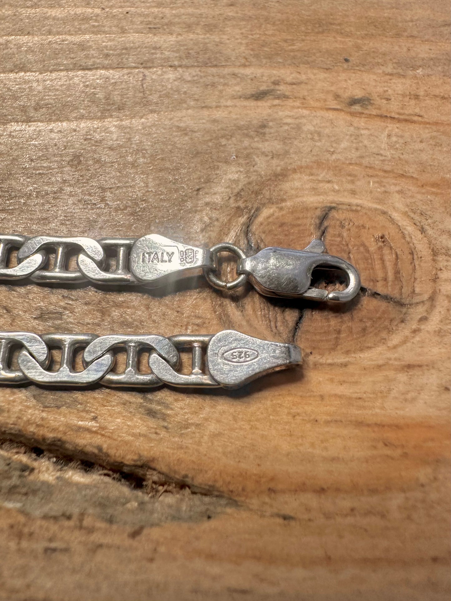Vintage Mariner Link Italian 925 Silver 17.5 inch Necklace