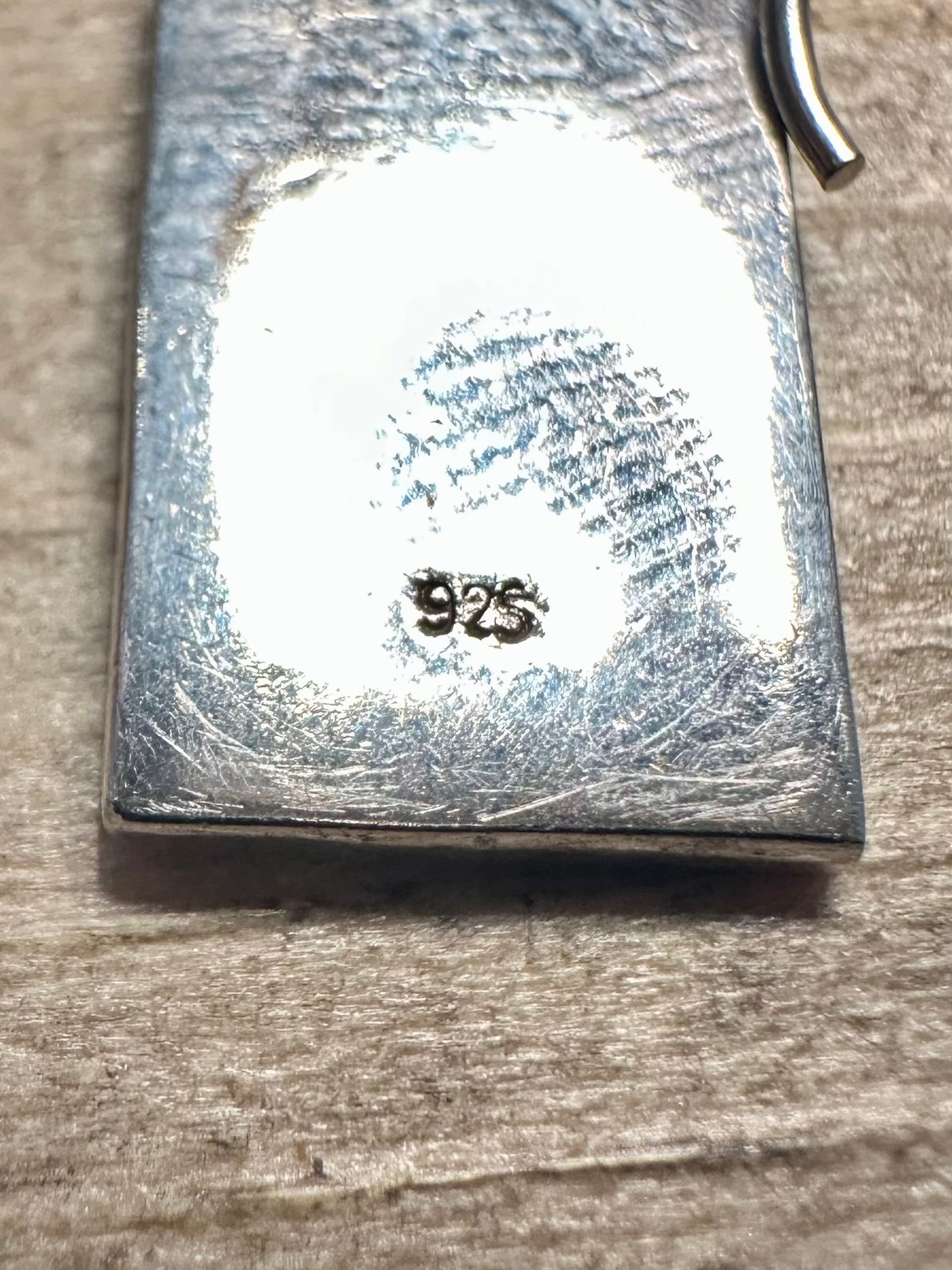 Modernist Mother of Pearl Rectangle 925 Silver Earrings