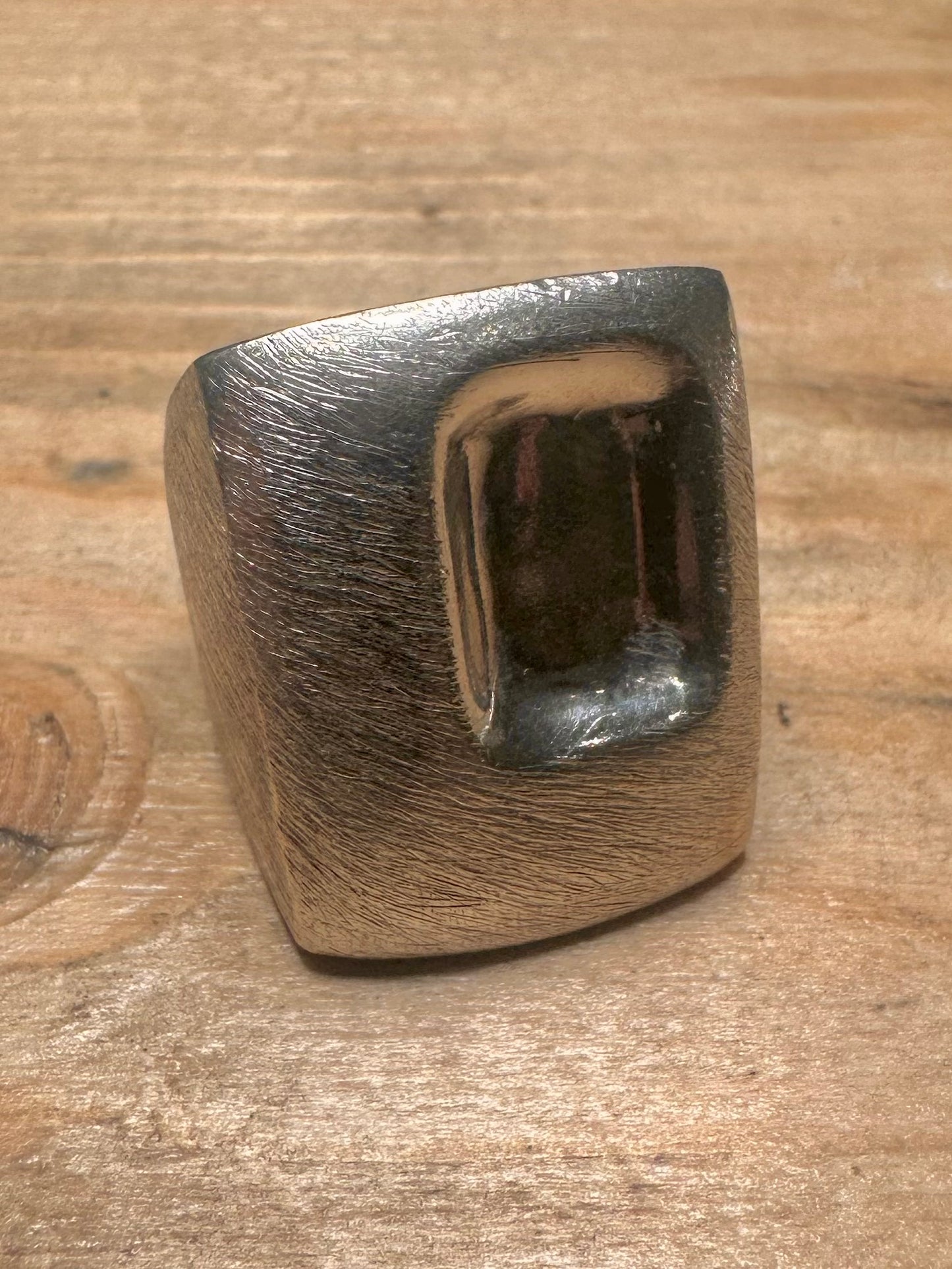 Abstract Modernist GE Maker Brush 925 Silver Size O Ring