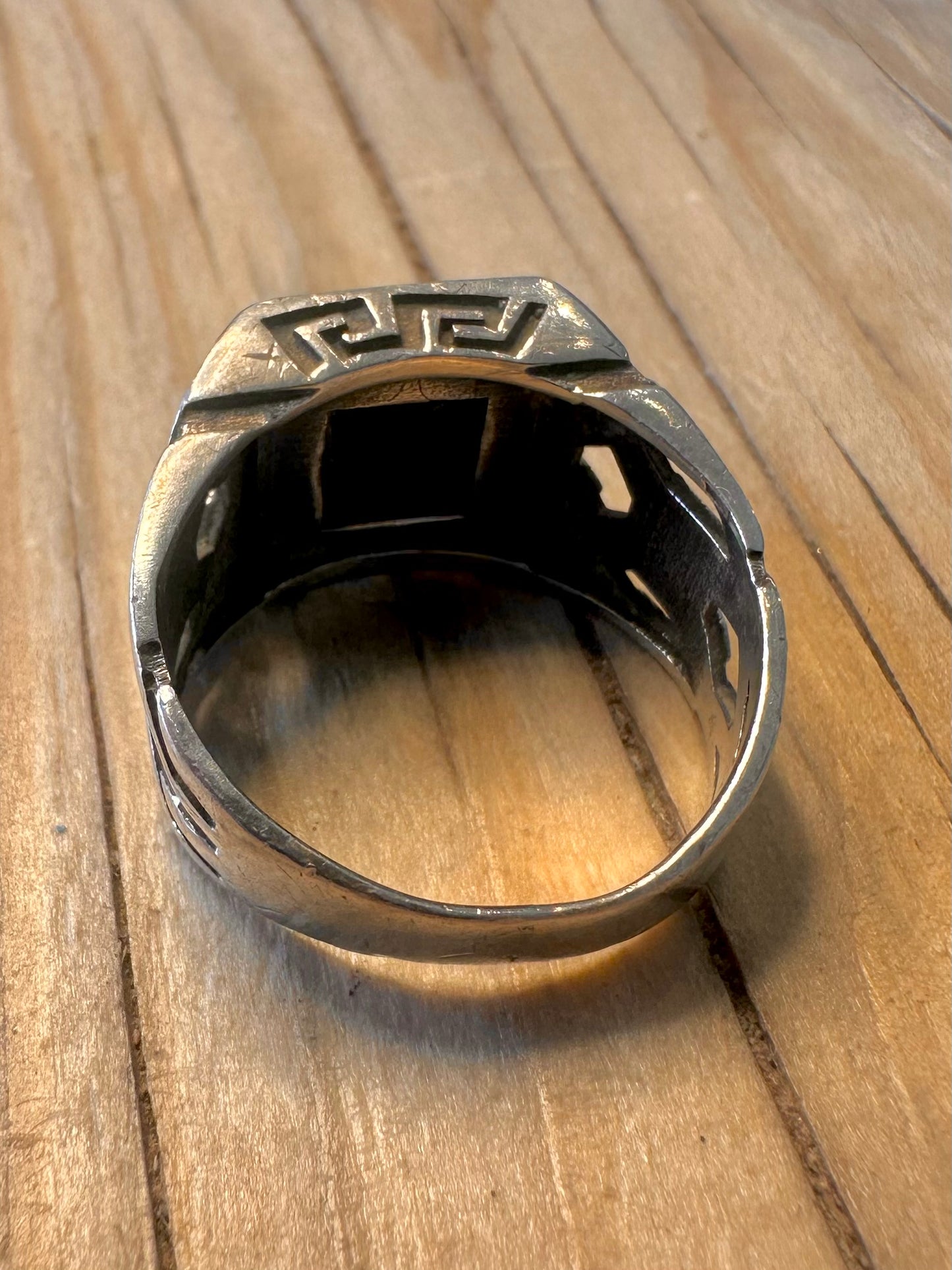 Vintage Onyx Signet 925 Silver Size U Ring
