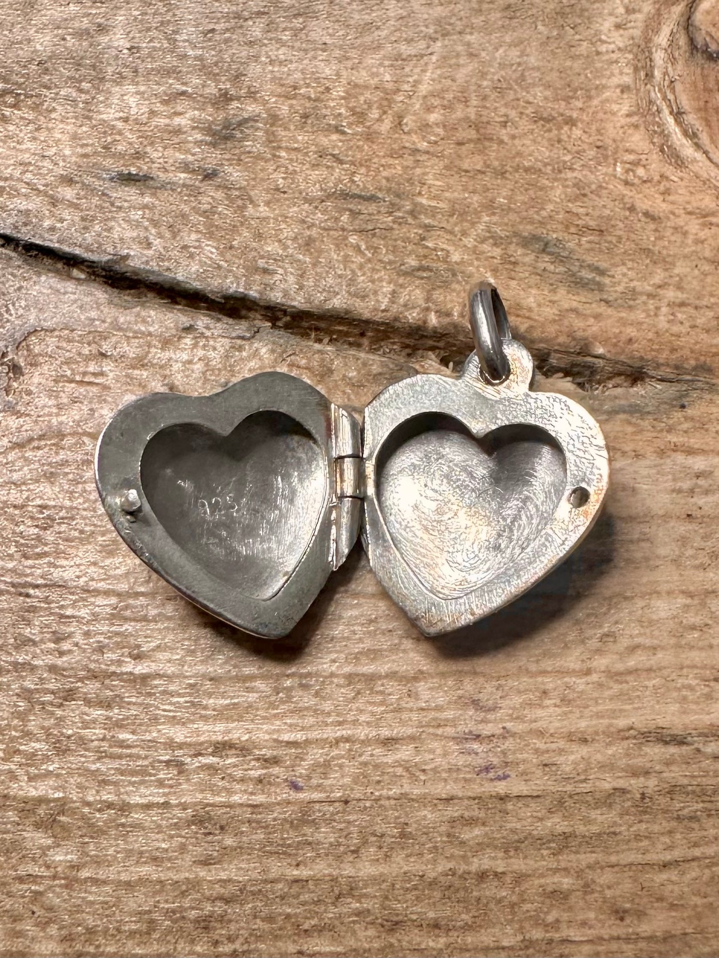 Vintage Heart Engraved Locket 925 Silver Pendant