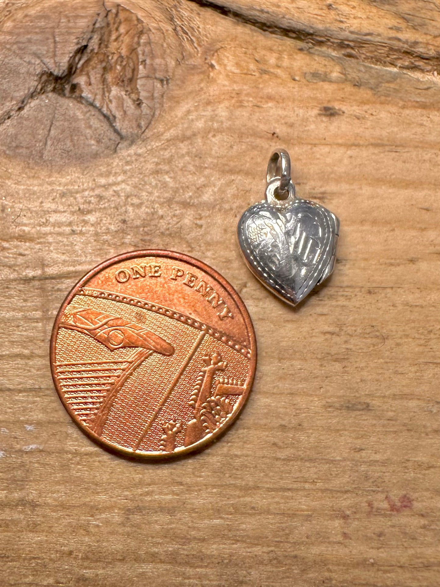 Vintage Heart Engraved Locket 925 Silver Pendant