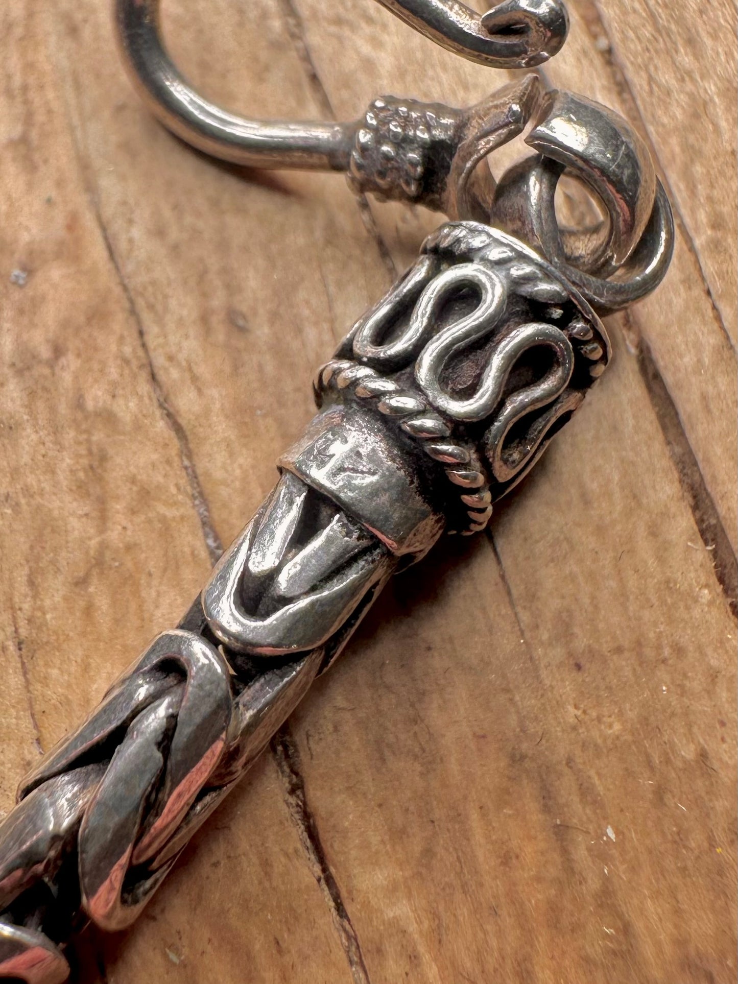 Vintage Byzantine Chain Hook Clasp 925 Sterling Silver 18 inch Necklace