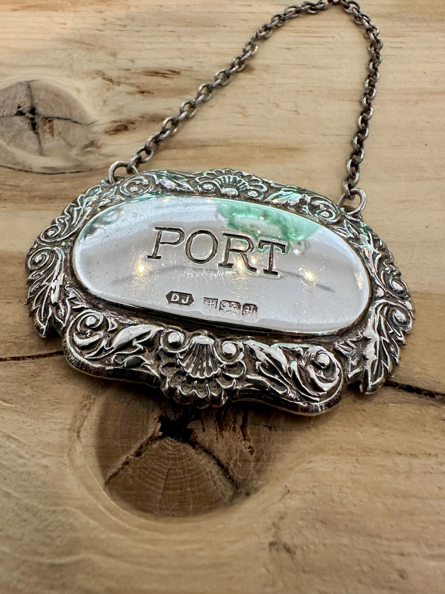 Vintage 1982 Bottle Port Tag 925 Silver Pendant