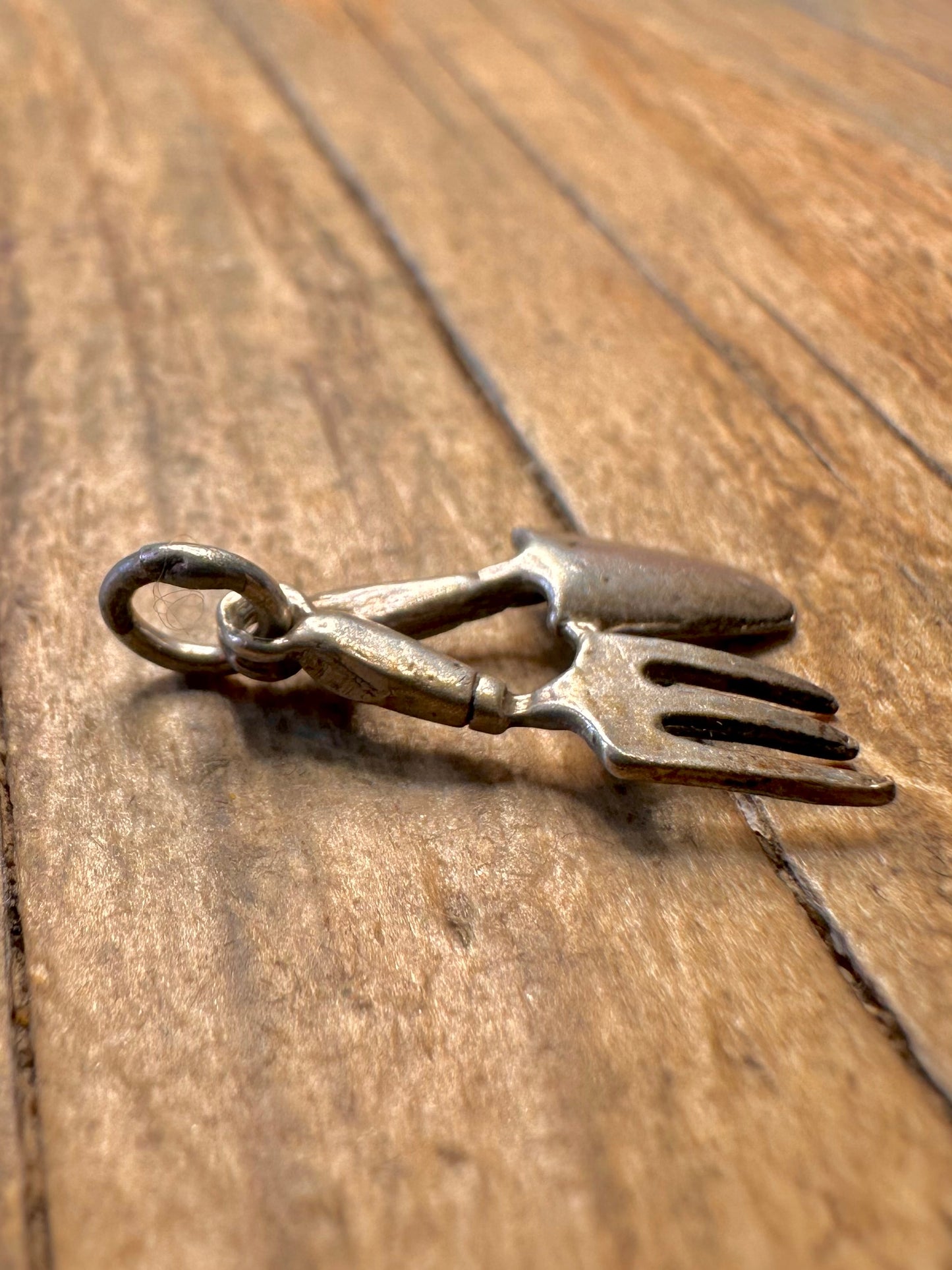 Gartenanhänger Gabel und Kelle 925er Sterlingsilber