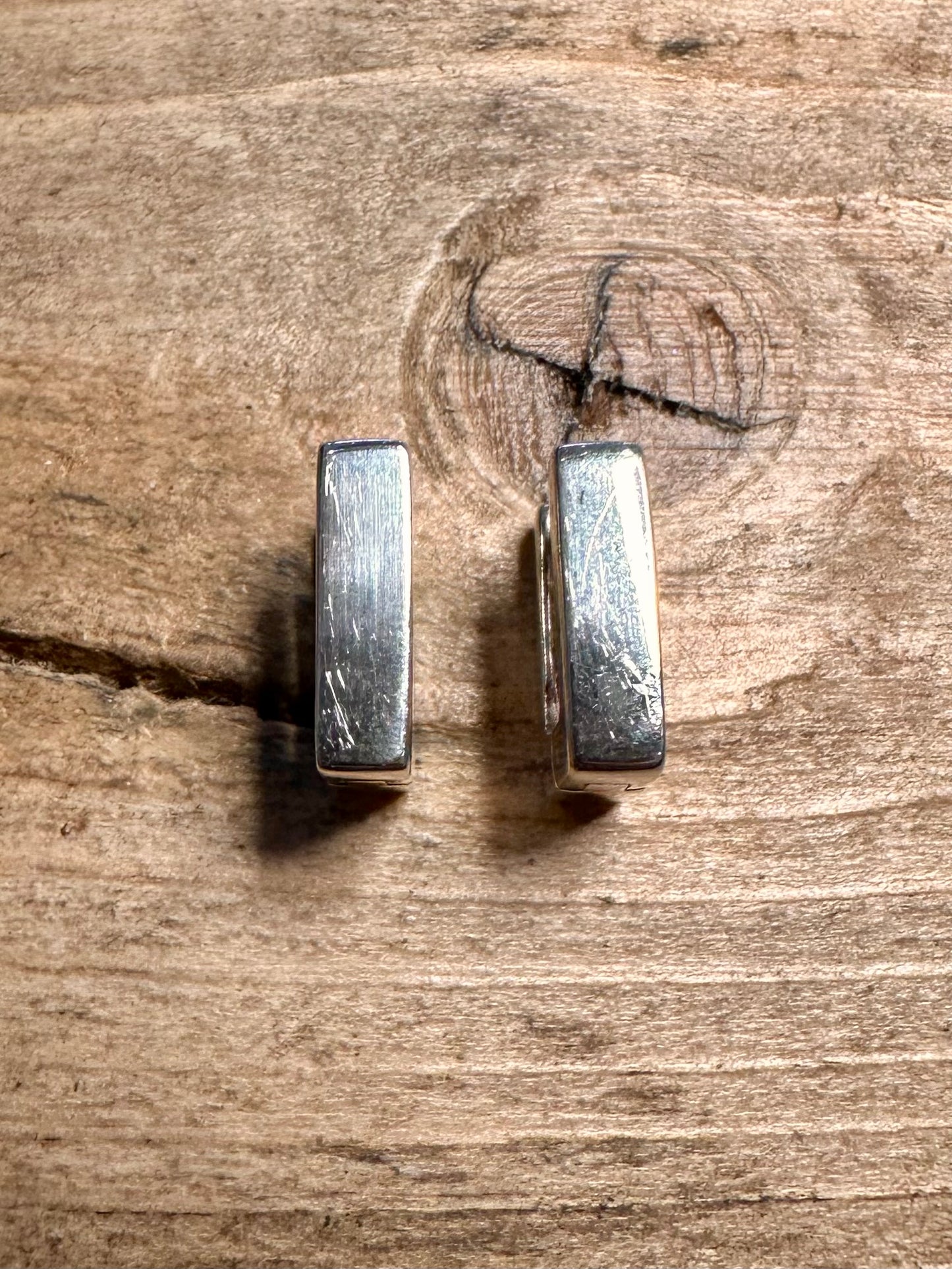 Modern Red and Purple Rectangle 925 Silver Earrings