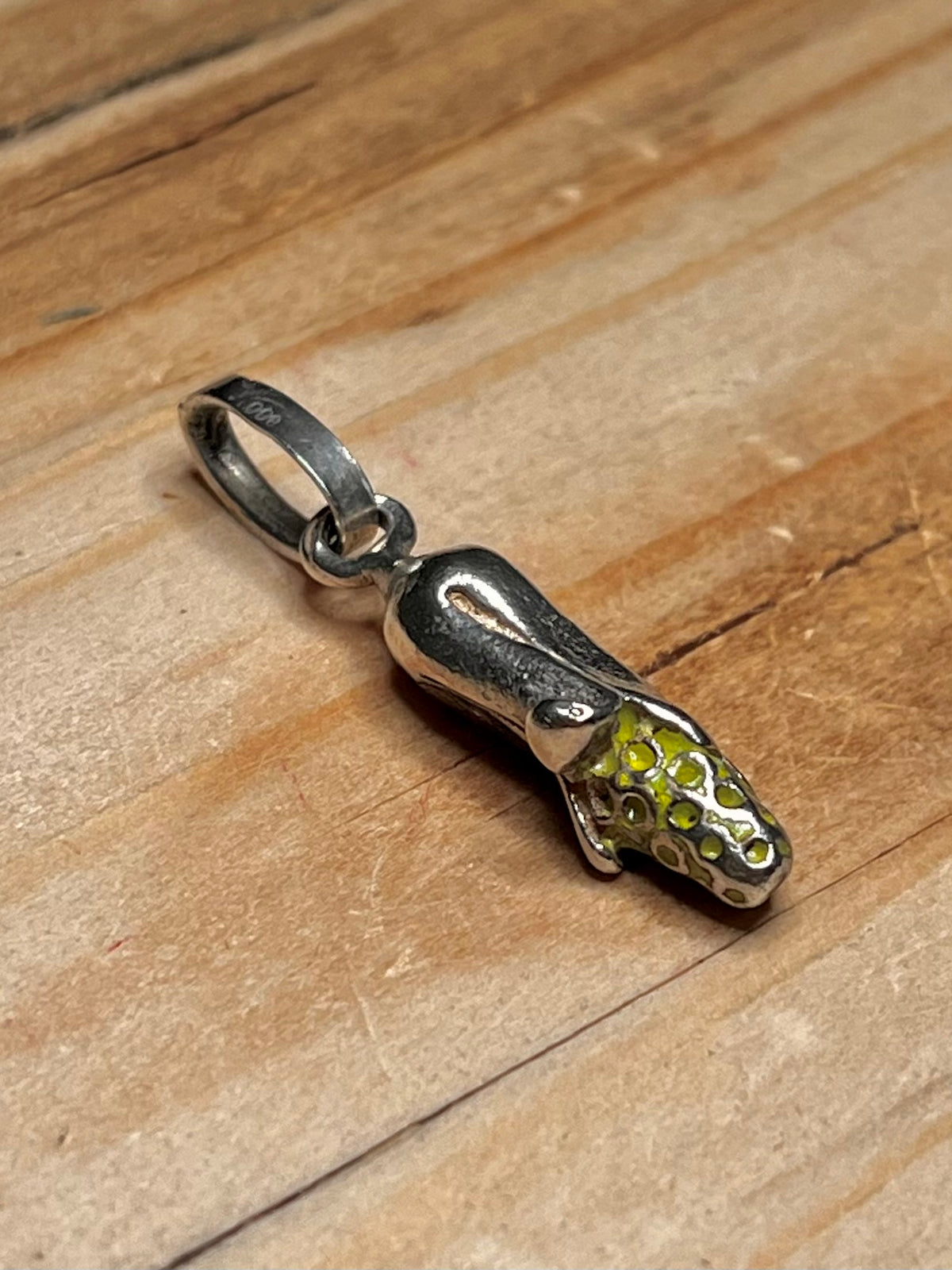 Small Corn 925 Sterling Silver 800 Silver Loop Pendant