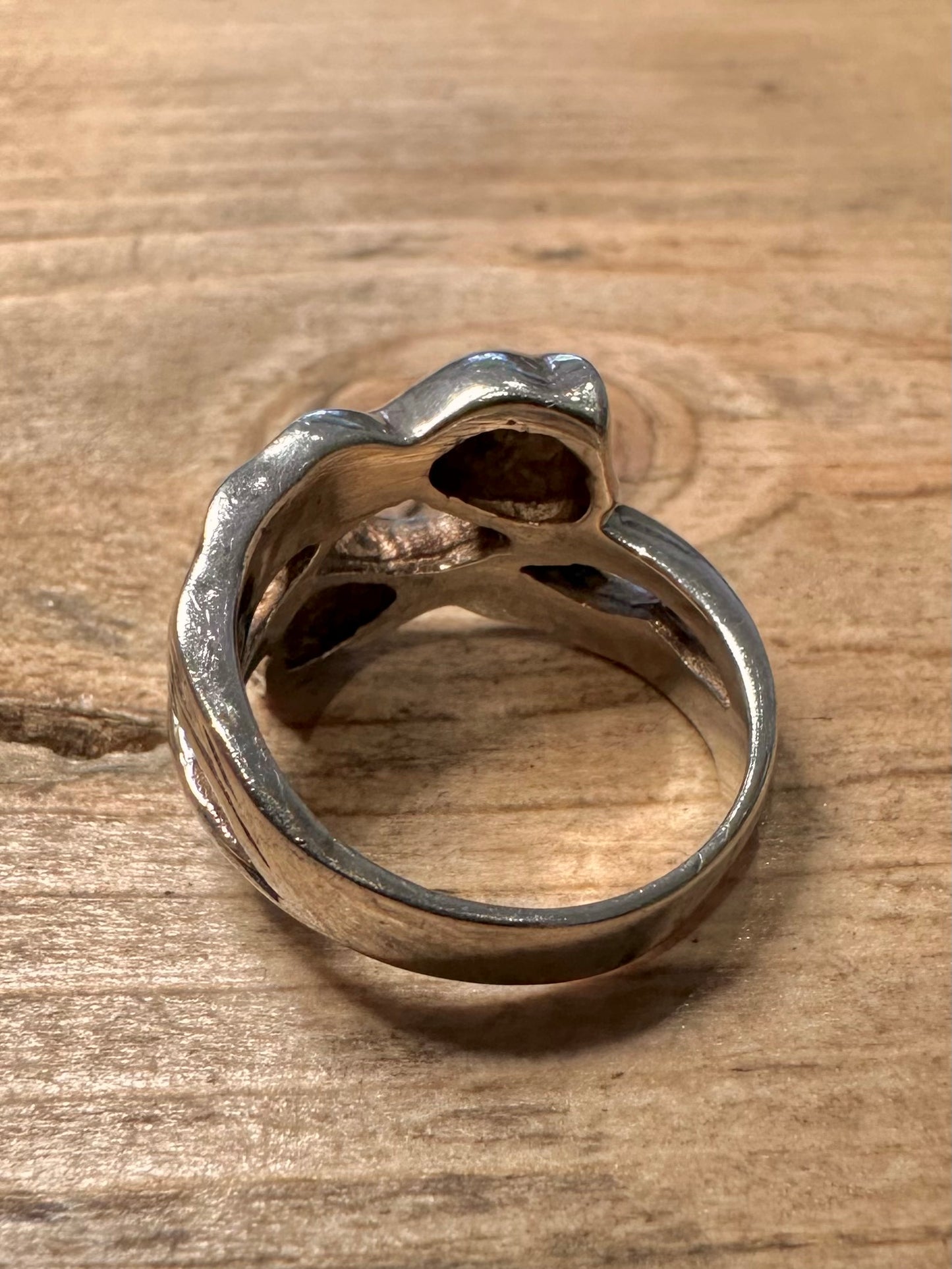 Vintage Double Rose 925 Silver Size M1/2 Ring