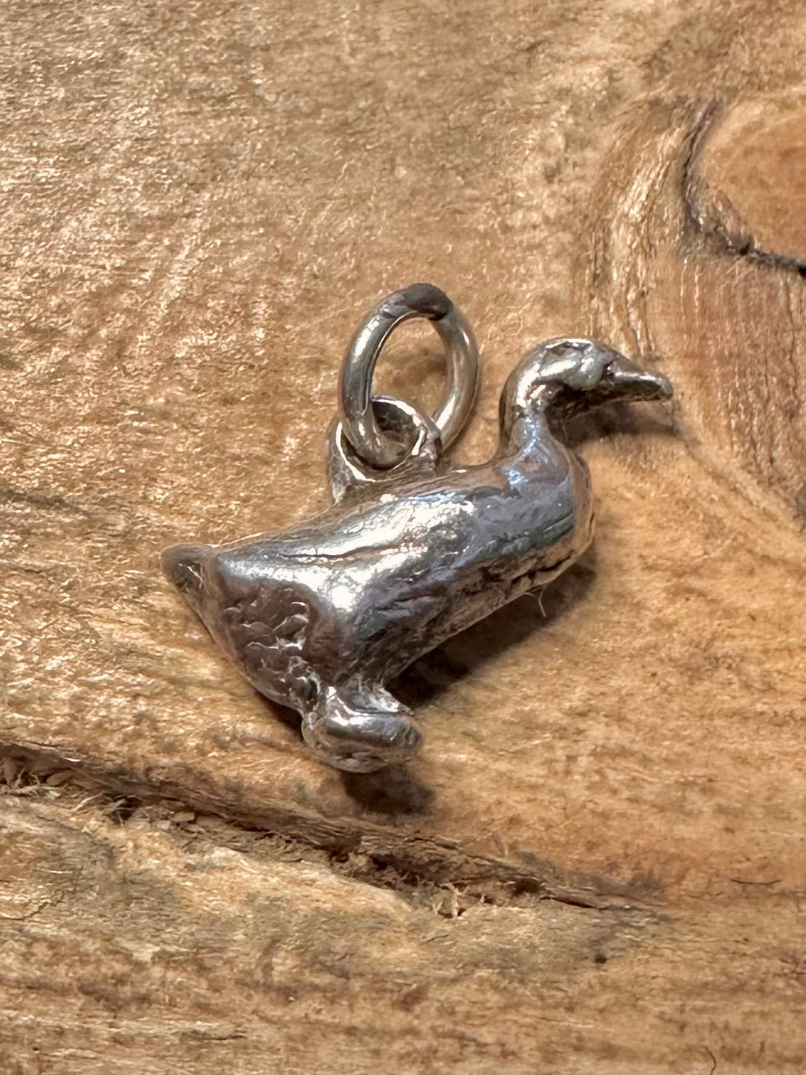Vintage Duck 925 Silver Charm Pendant