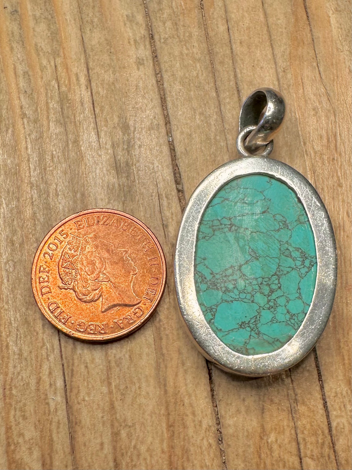 Modern Blue Howlite 925 Sterling Silver Pendant