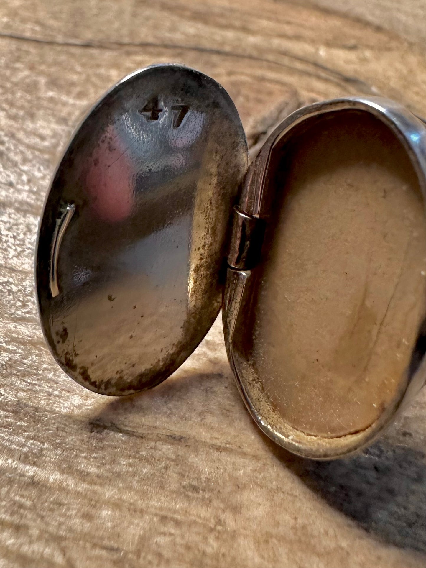 Vintage 1971 Engraved Locket 925 Silver Size I Ring