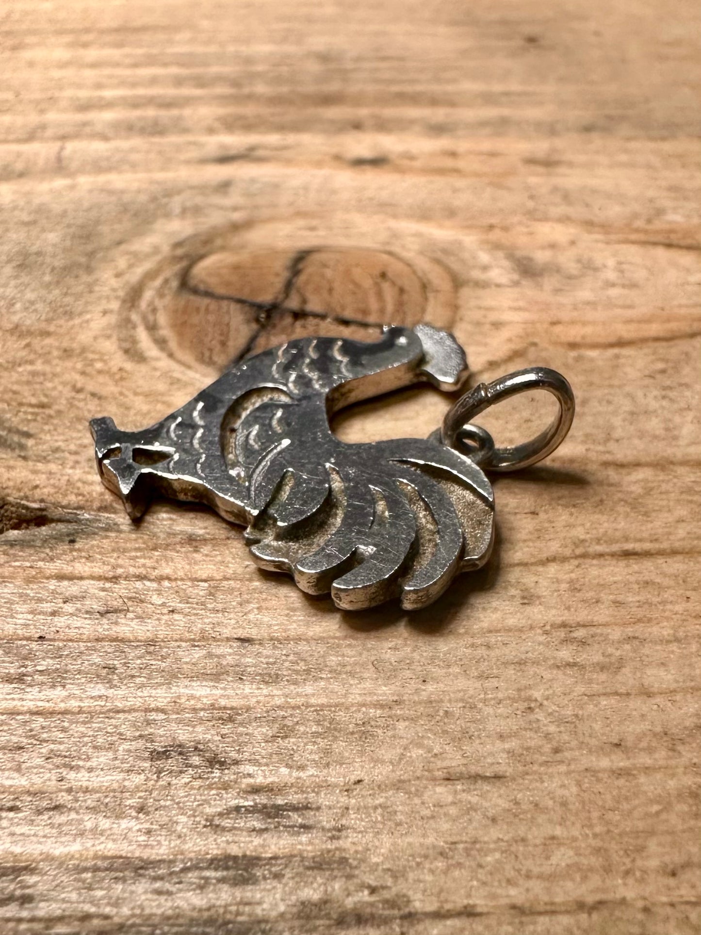 Vintage Rooster 925 Silver Pendant