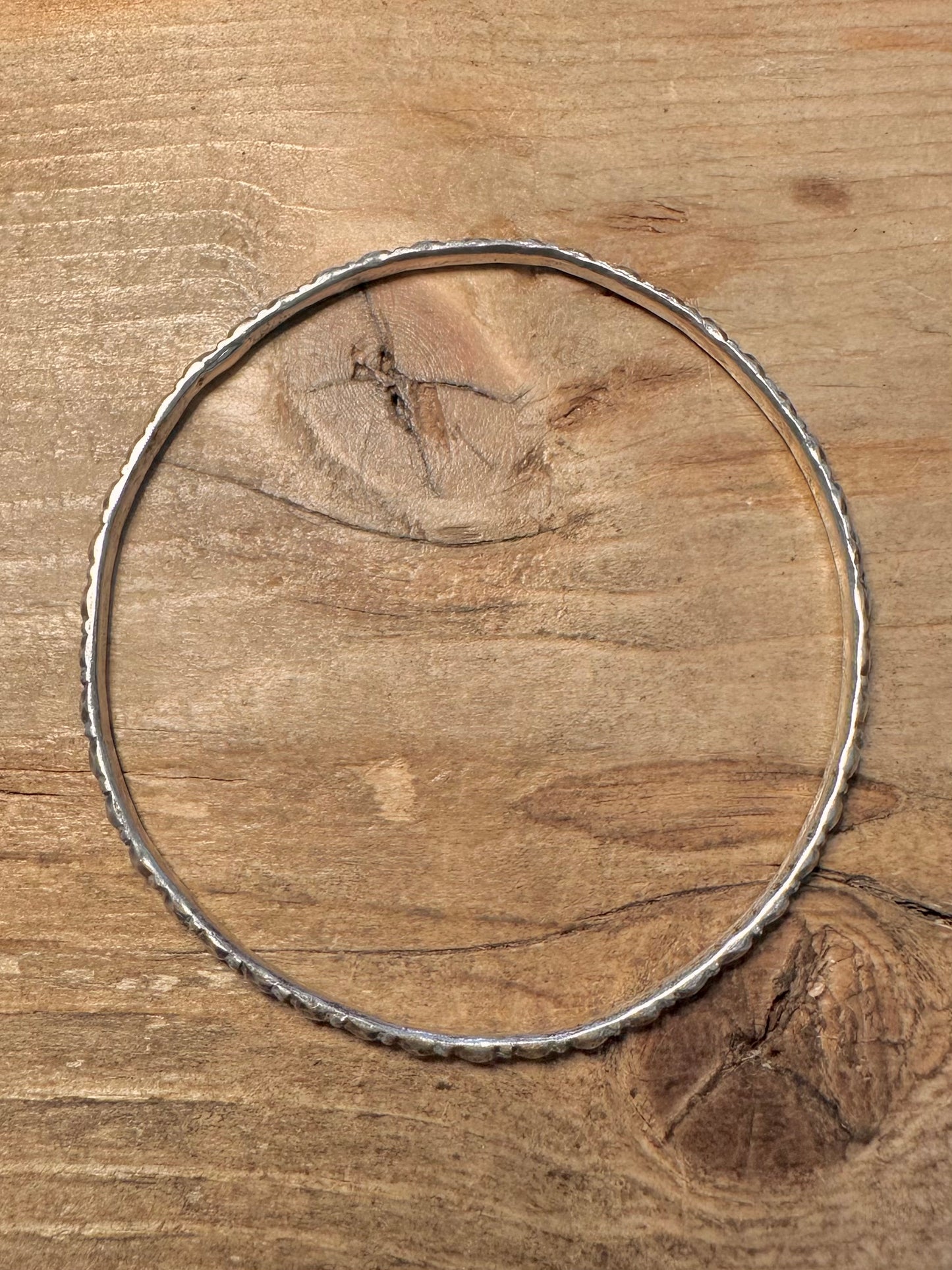 Vintage Boho Tribal Style 925 Silver Bangle