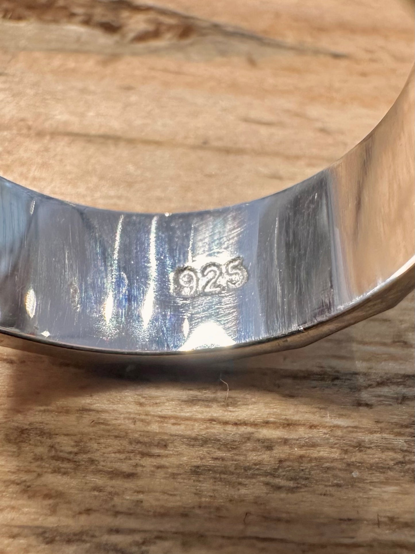 Modern Textured Band 925 Silver Size P1/2 Ring