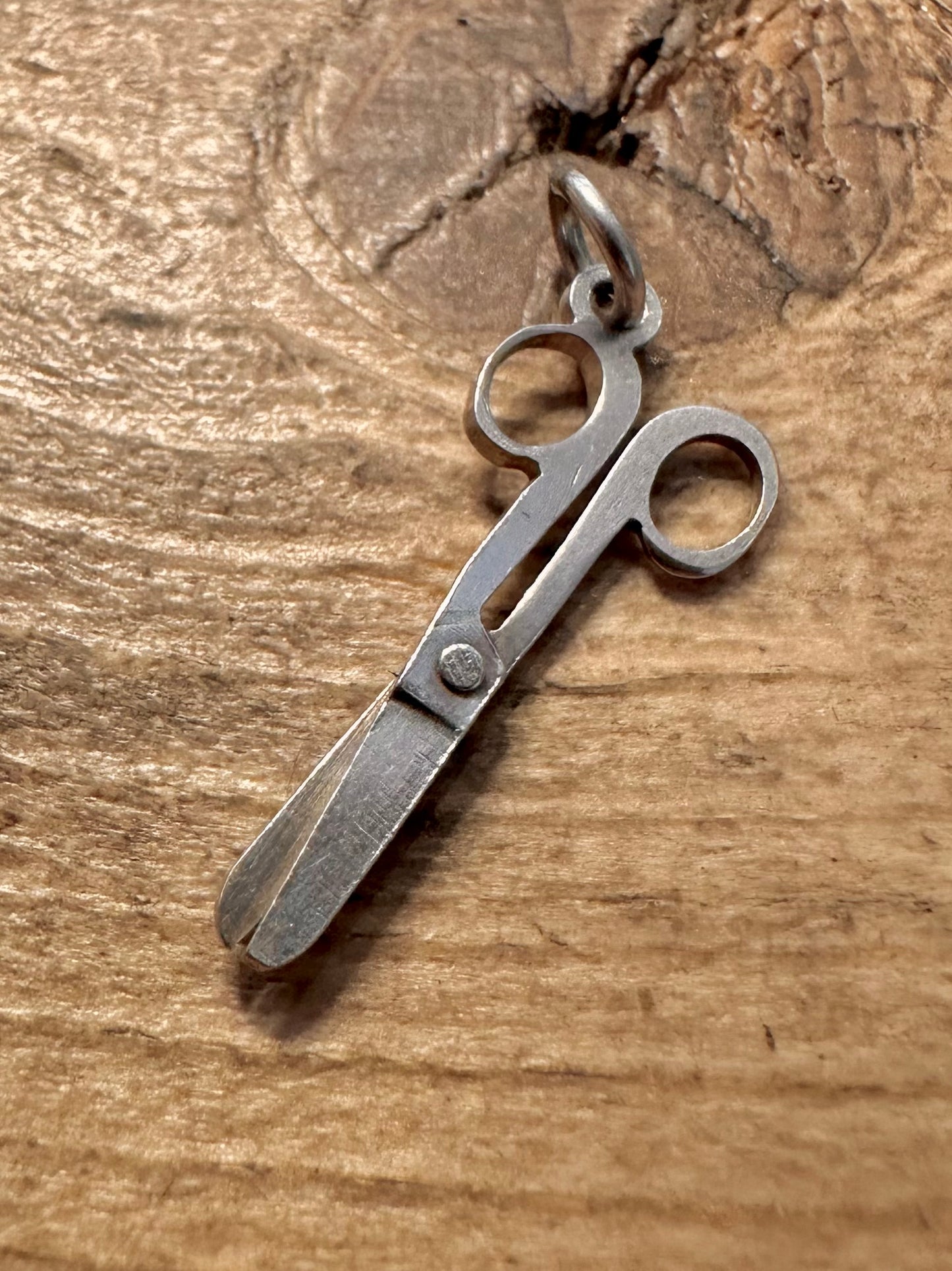 Vintage Articulated Scissors 925 Silver Charm Pendant