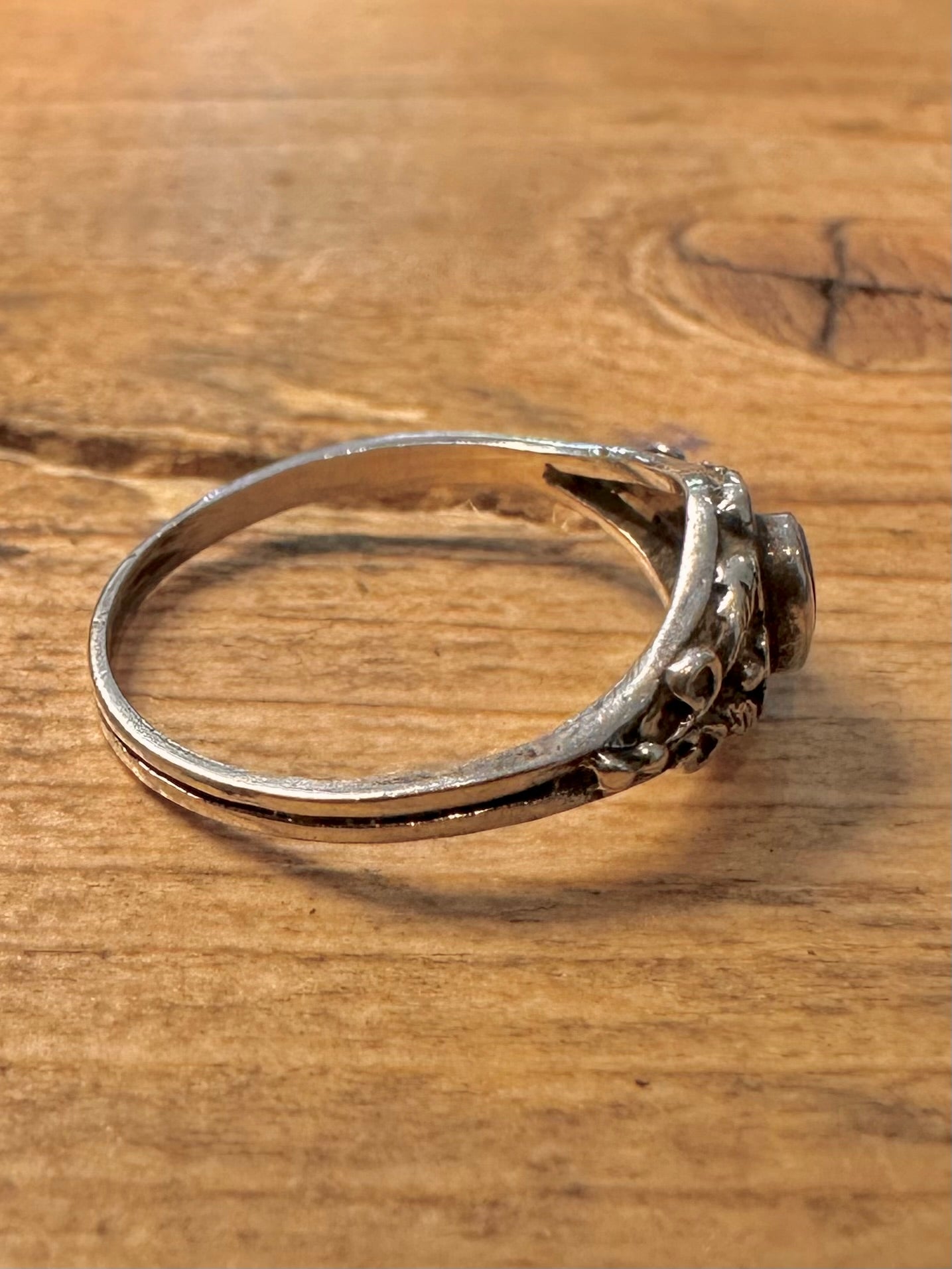 Vintage Mother of Pearl 925 Silver Size N Ring