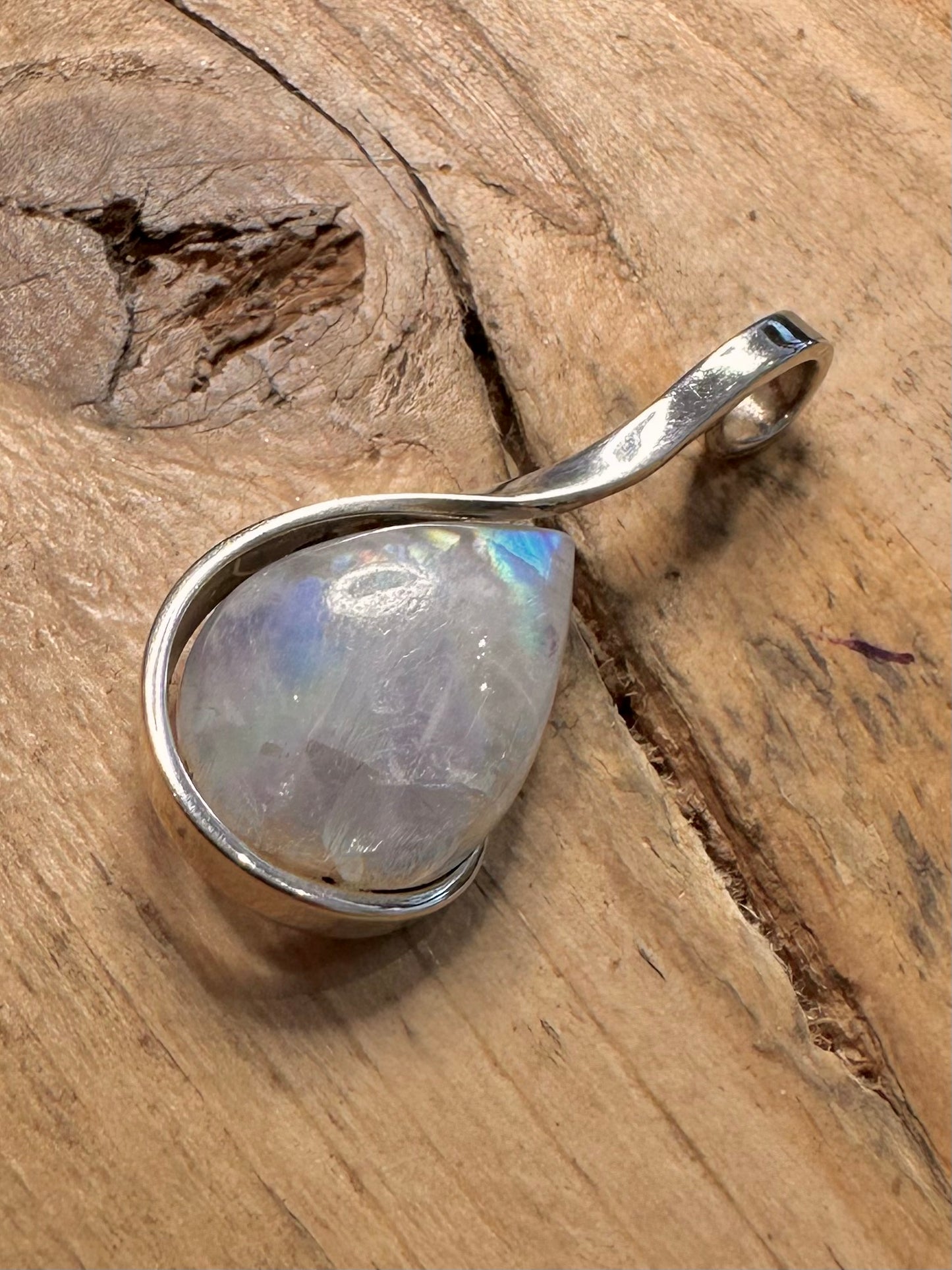 Abstract Moonstone 925 Silver Pendant